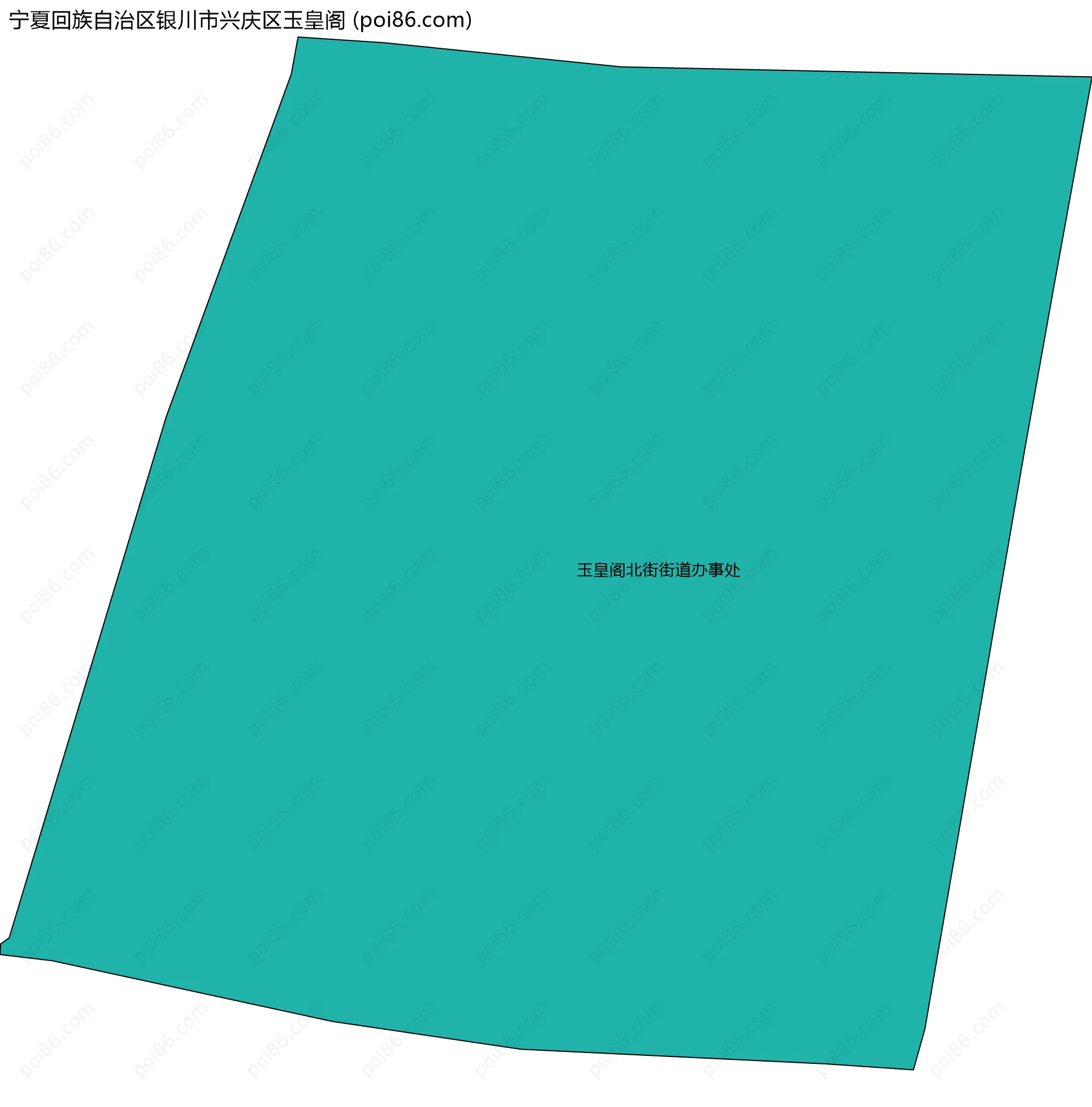 宁夏回族自治区银川市兴庆区玉皇阁边界地图(五级行政区划)