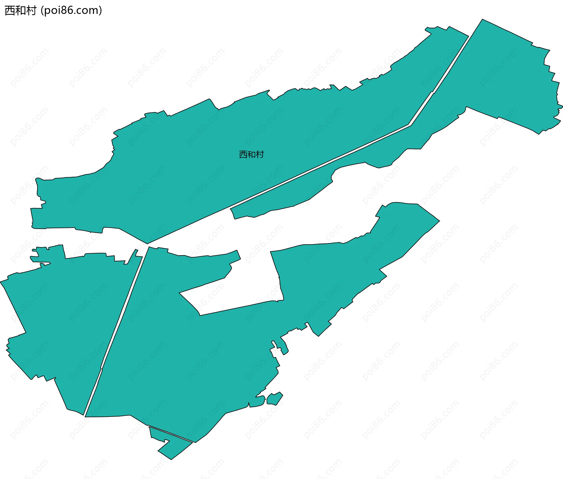 西和村边界地图