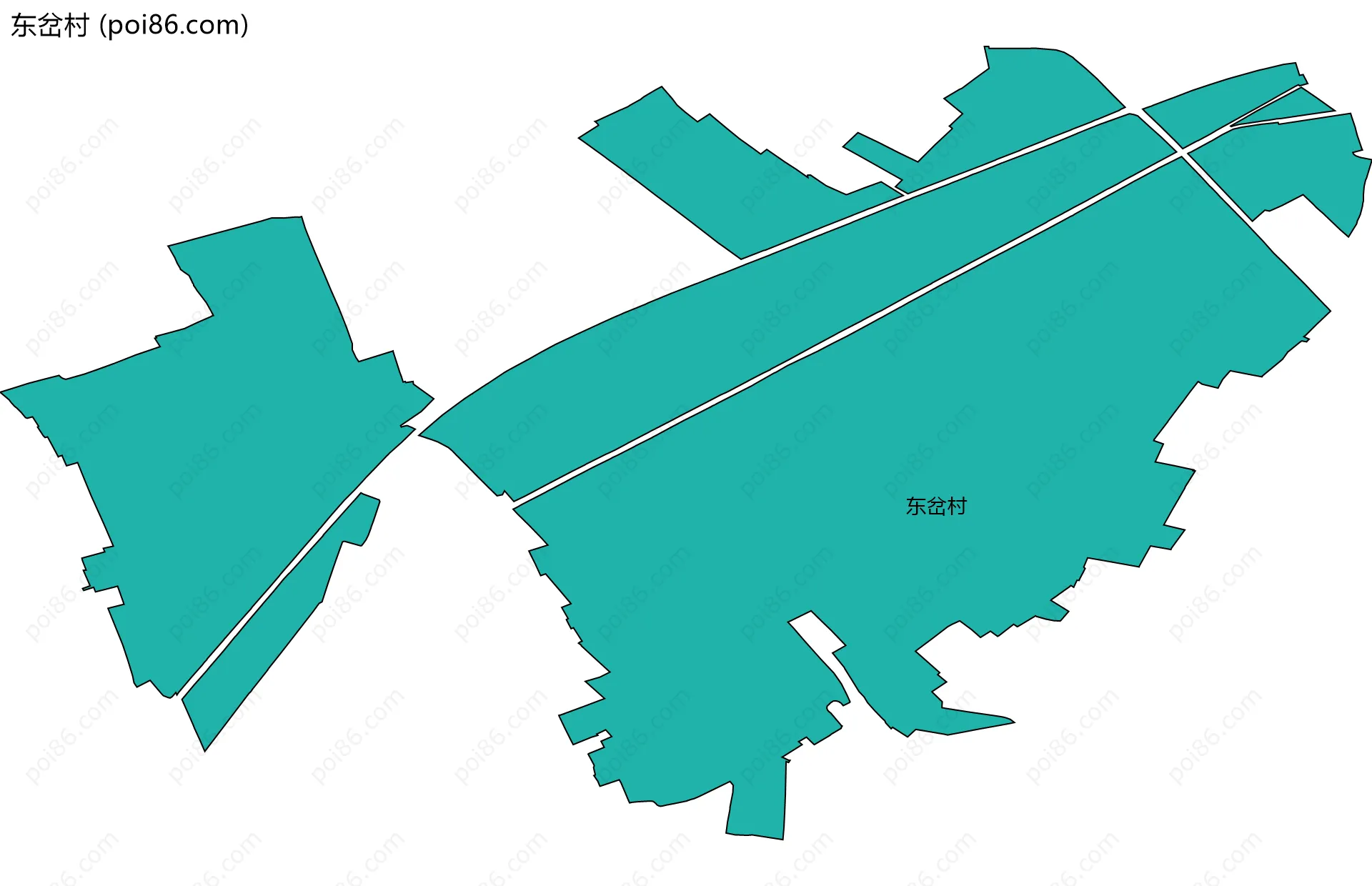 东岔村边界地图