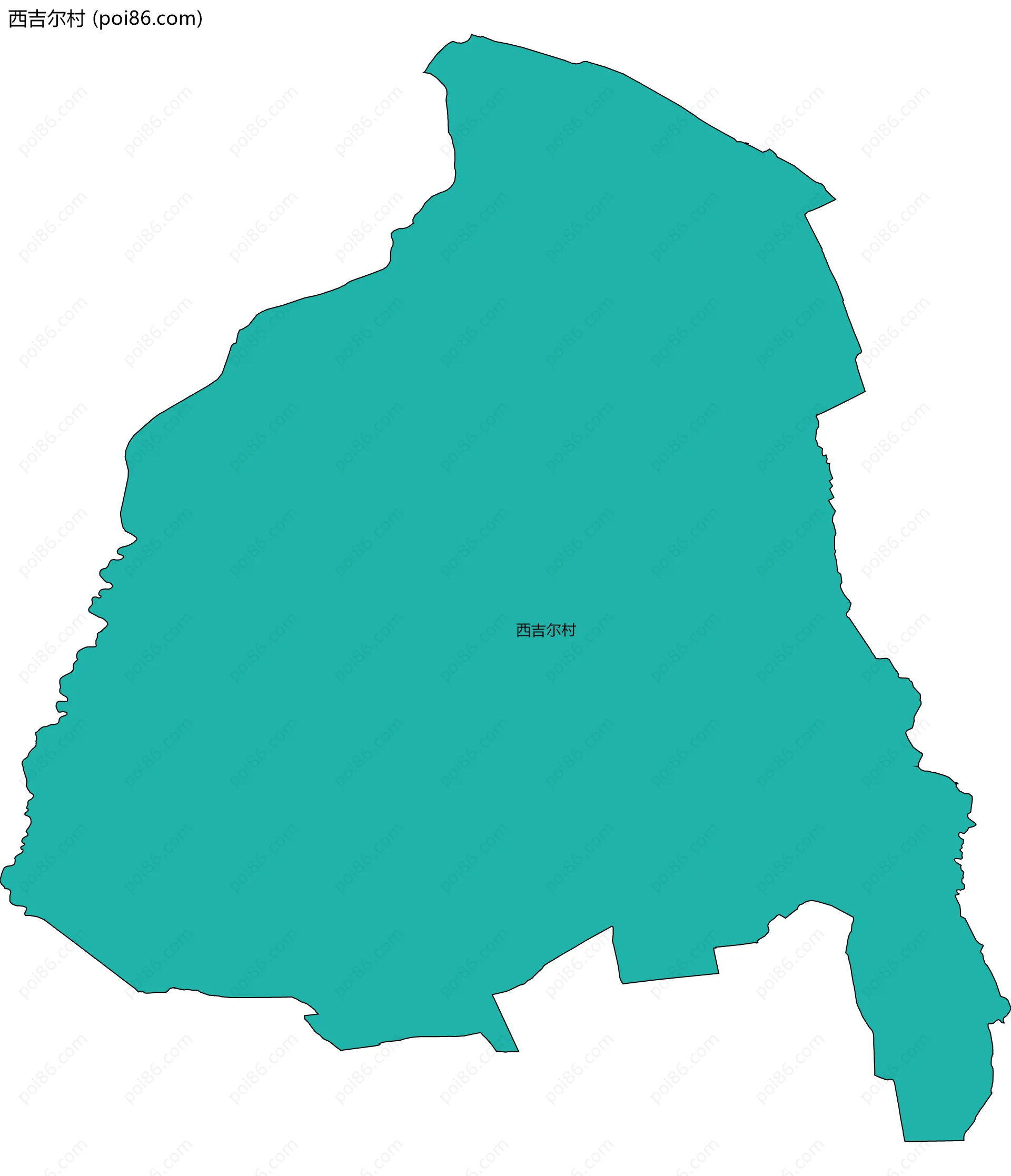 西吉尔村边界地图