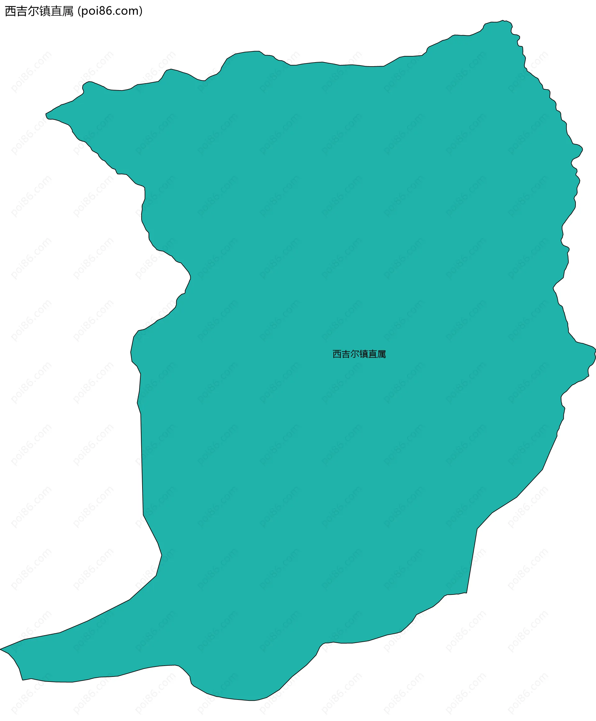 西吉尔镇直属边界地图
