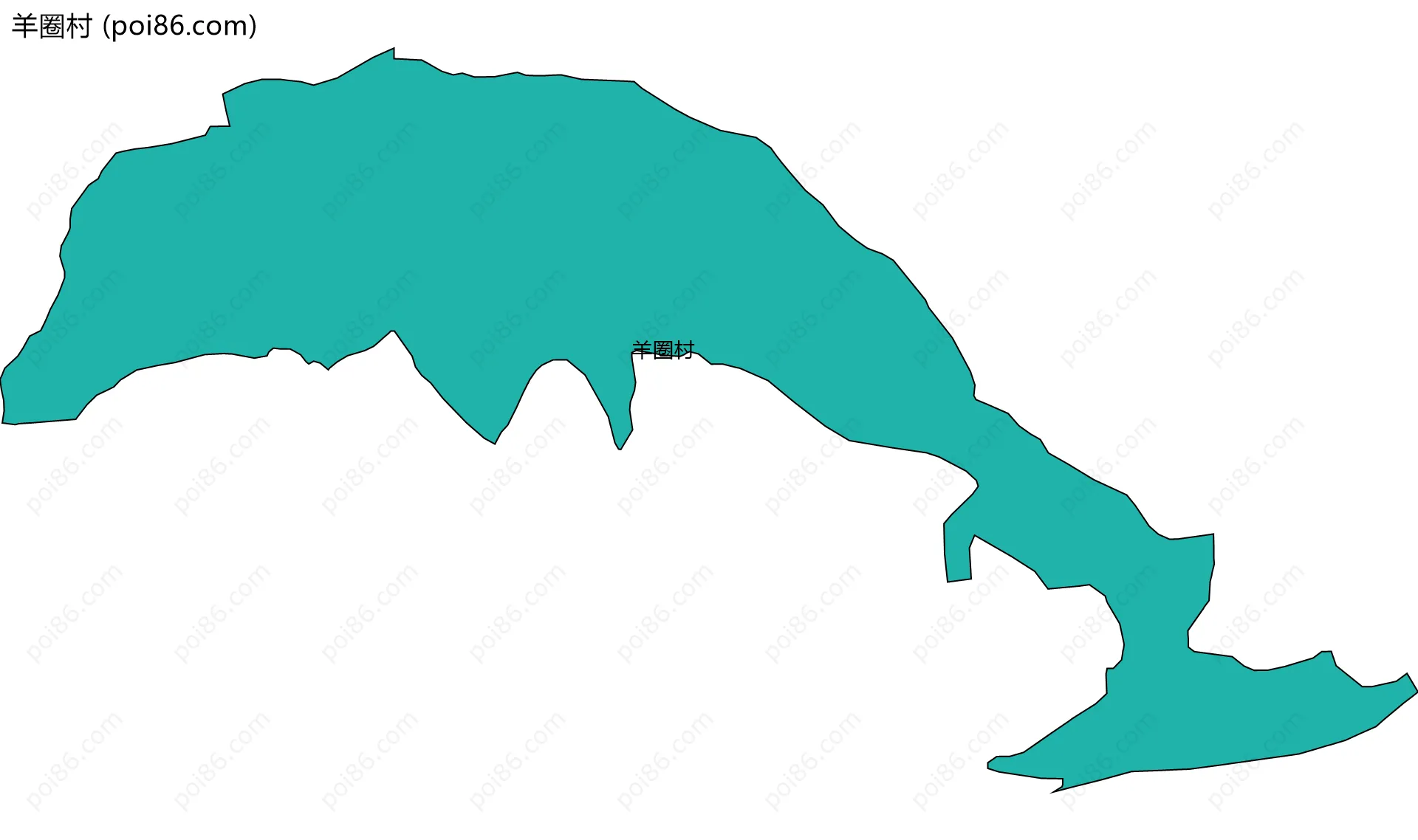 羊圈村边界地图