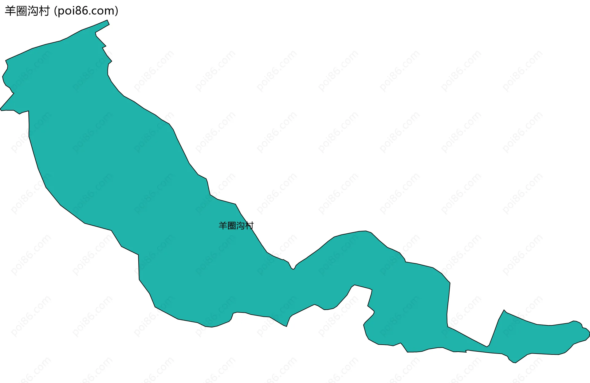 羊圈沟村边界地图