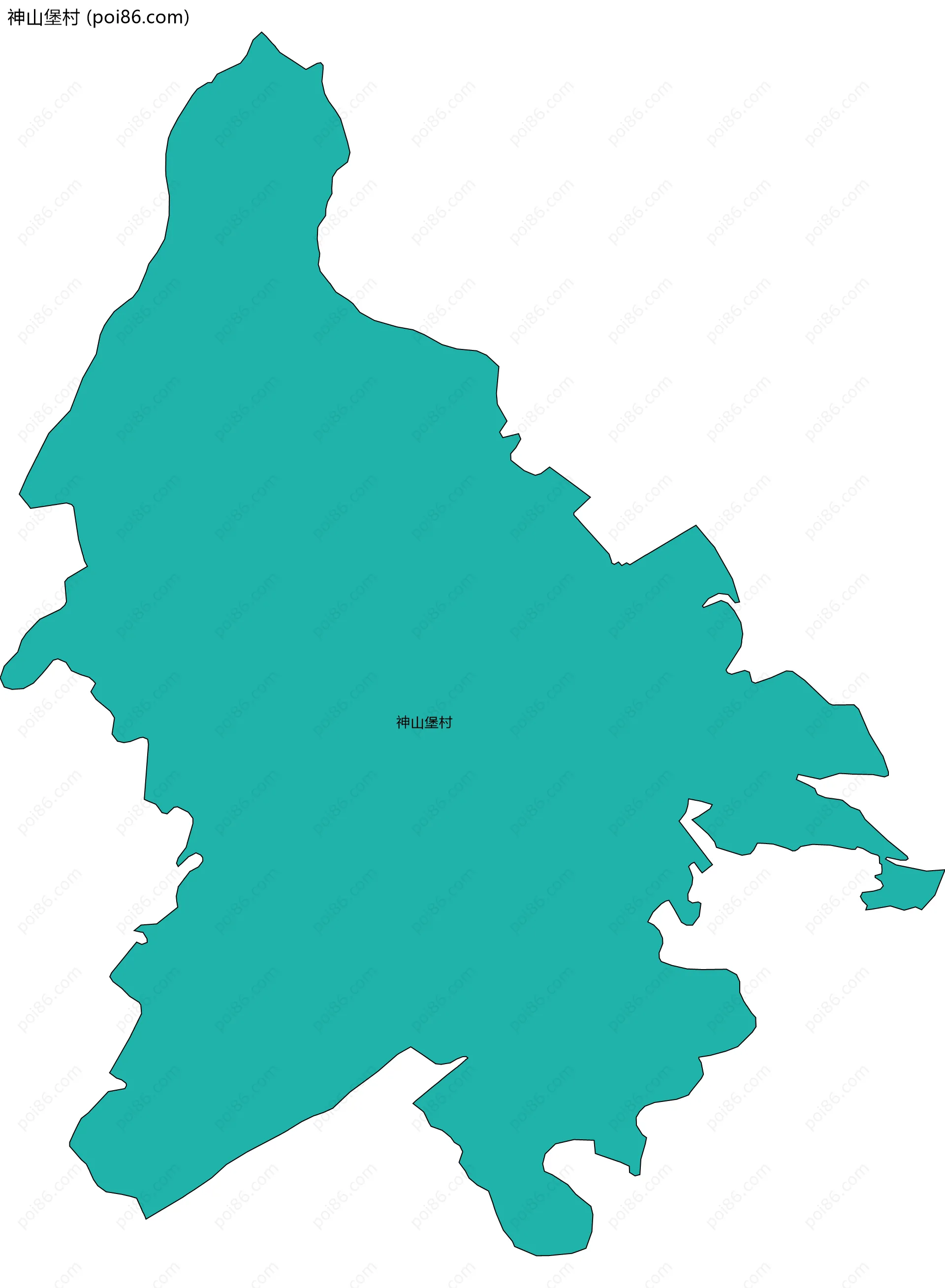 神山堡村边界地图