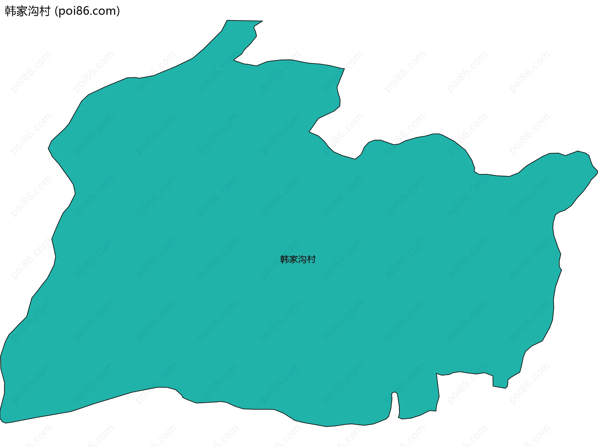 韩家沟村边界地图