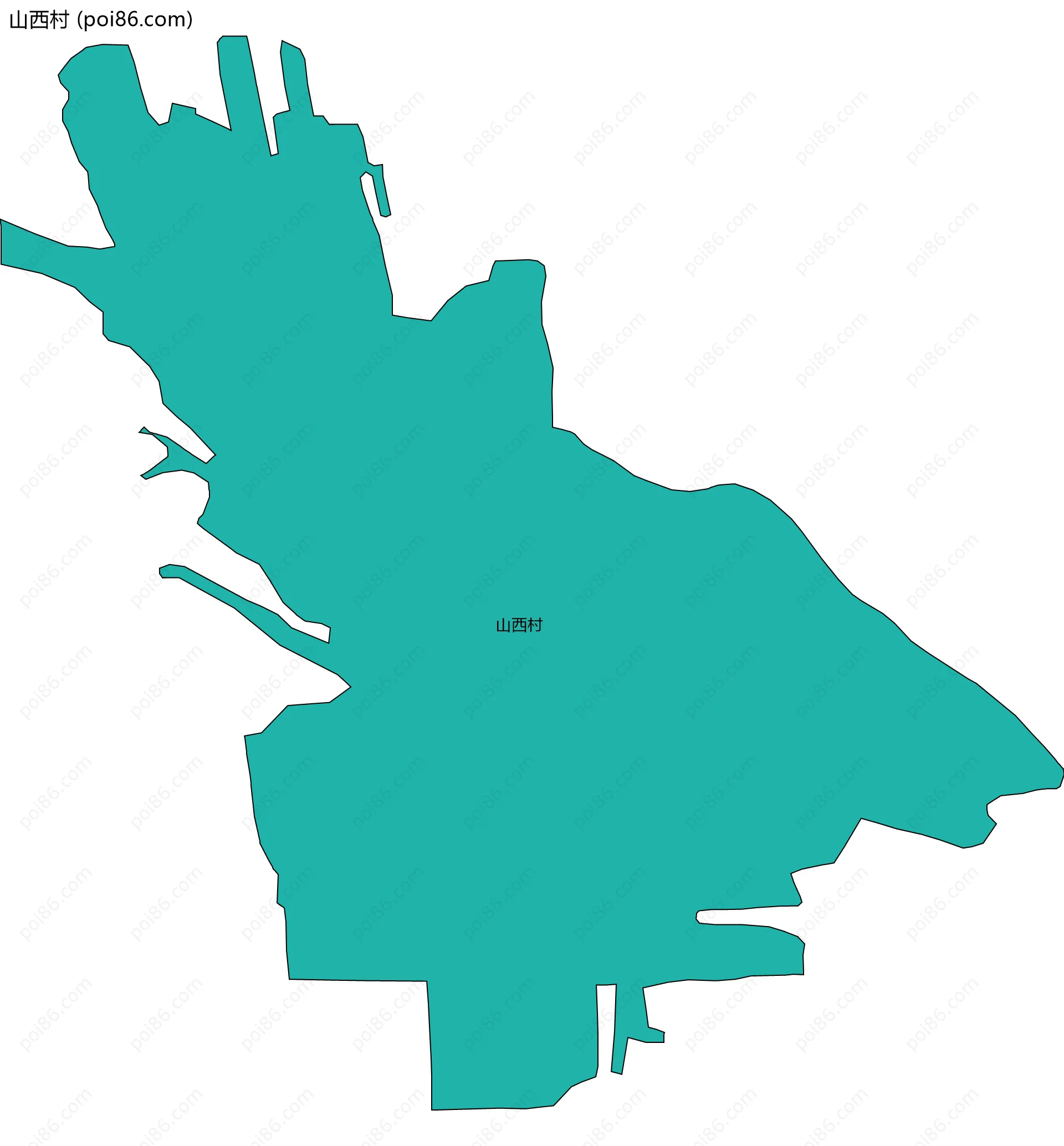 山西村边界地图