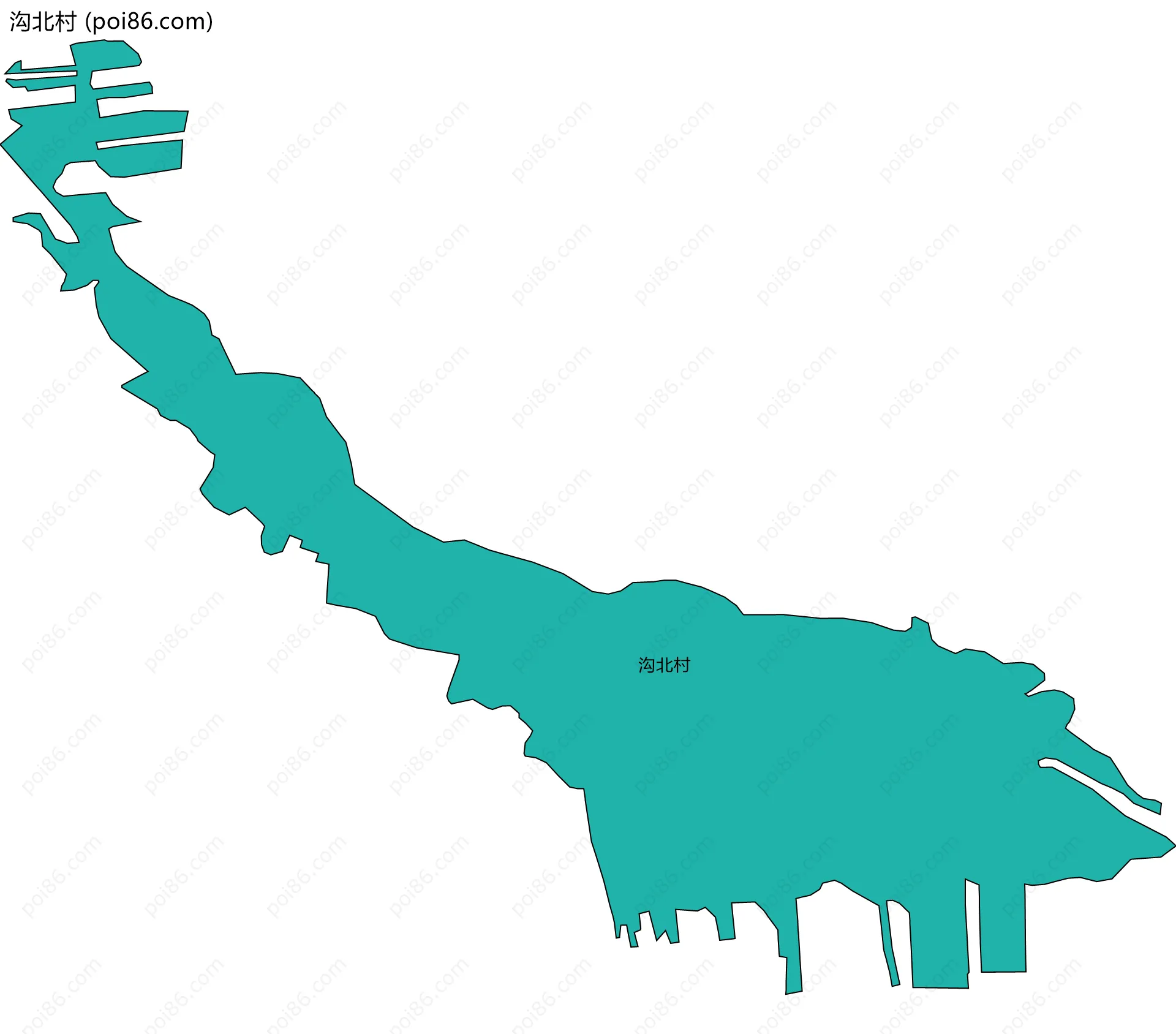 沟北村边界地图