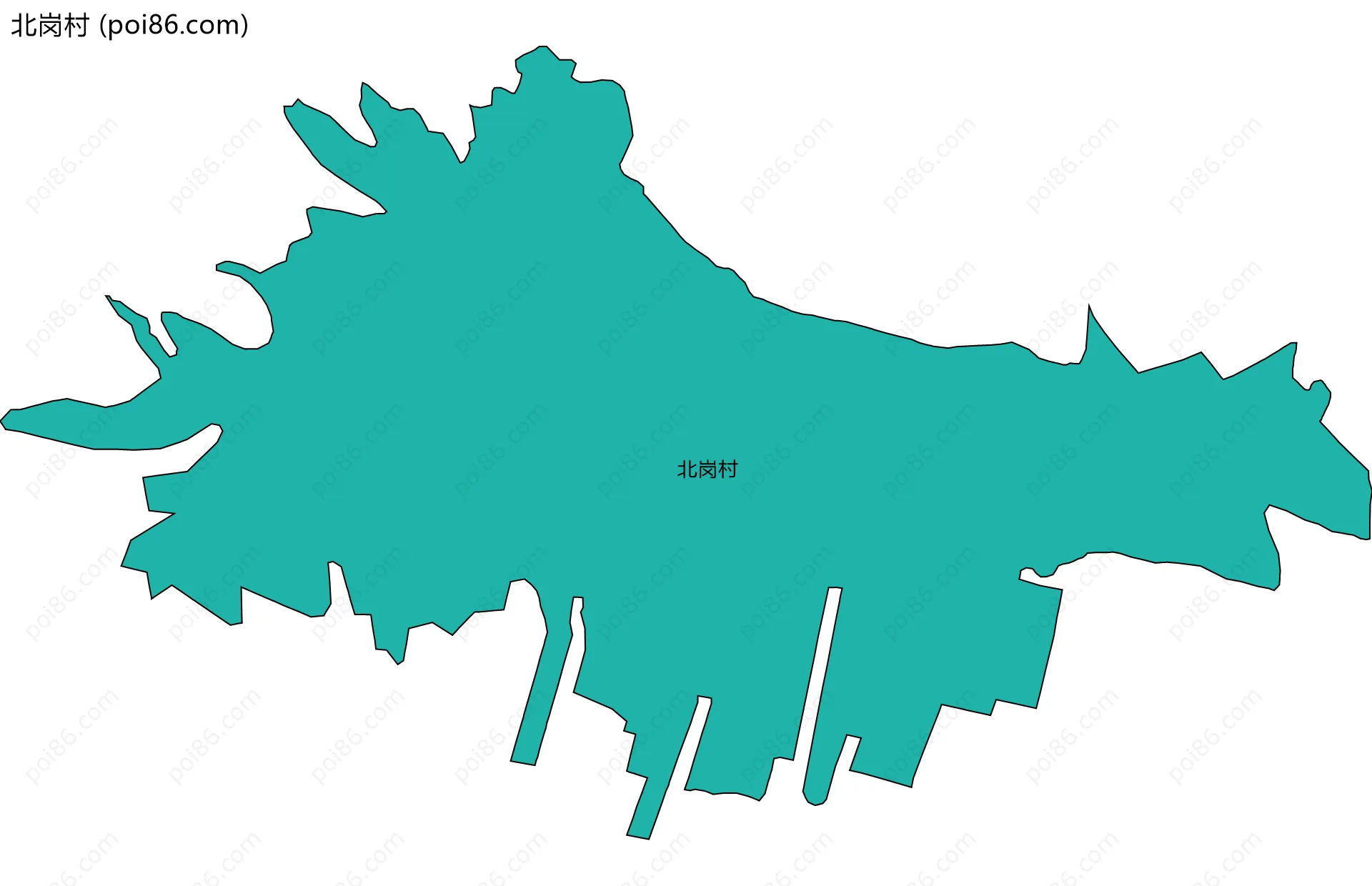 北岗村边界地图