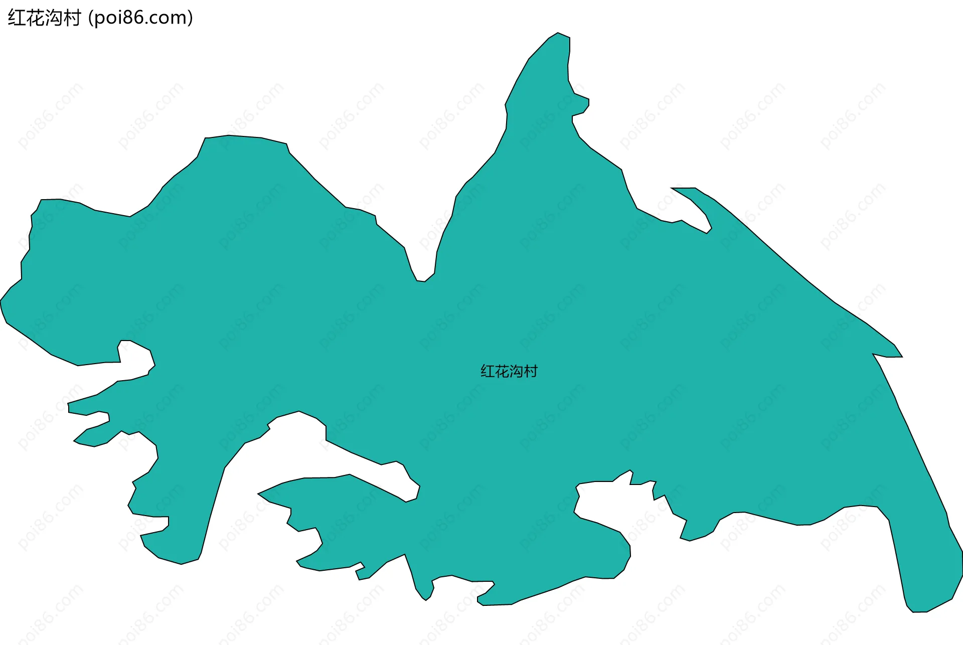 红花沟村边界地图