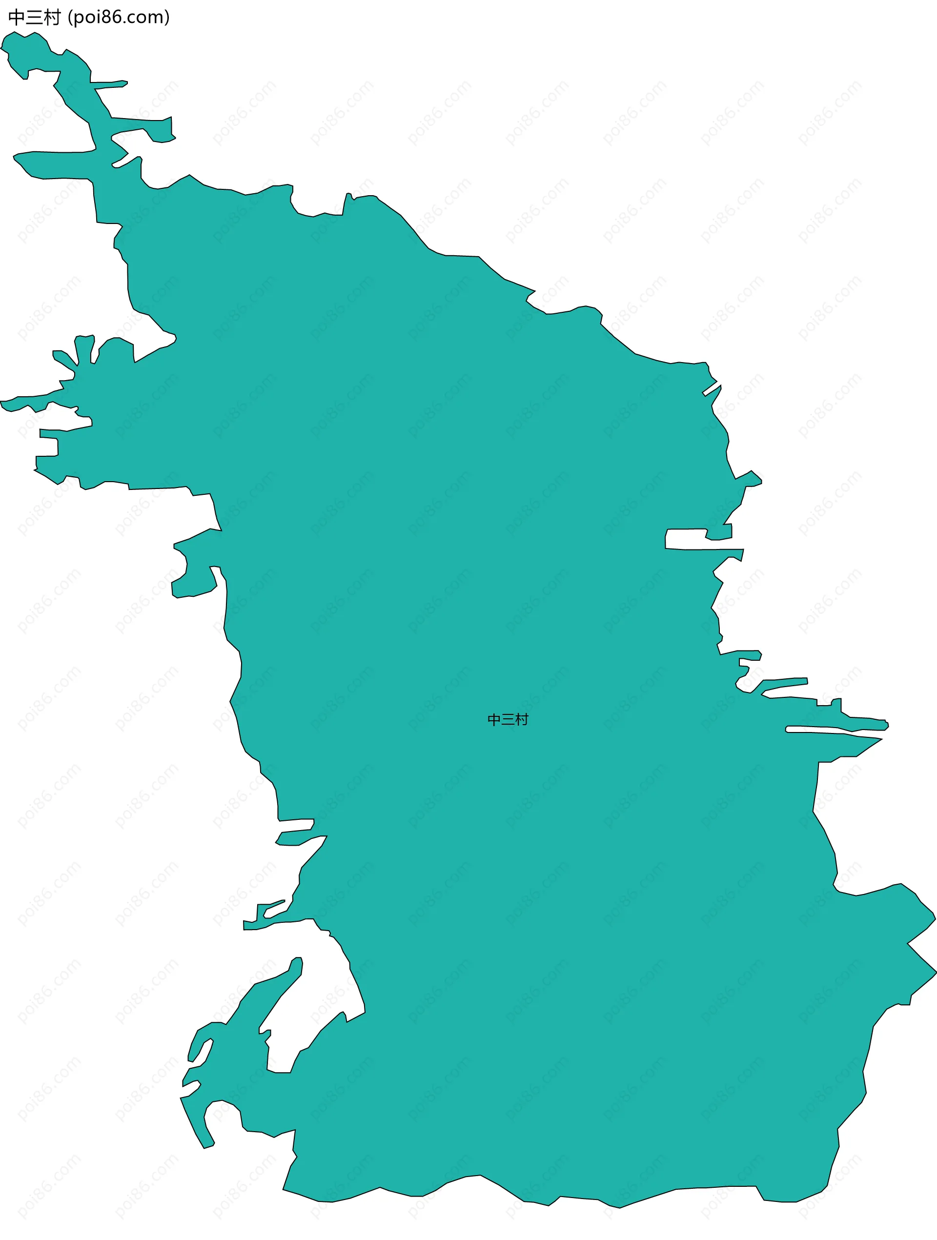 中三村边界地图