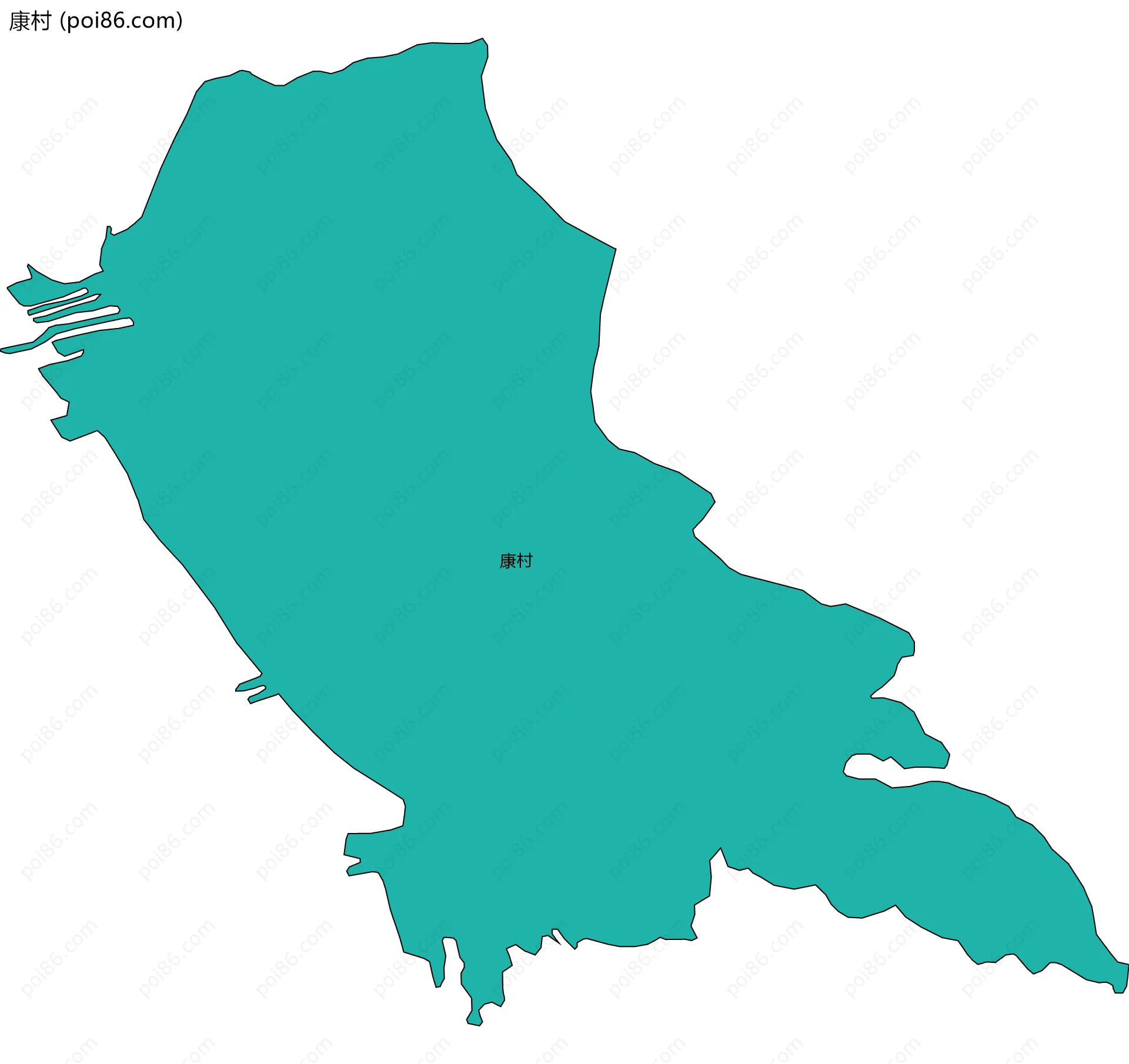 康村边界地图