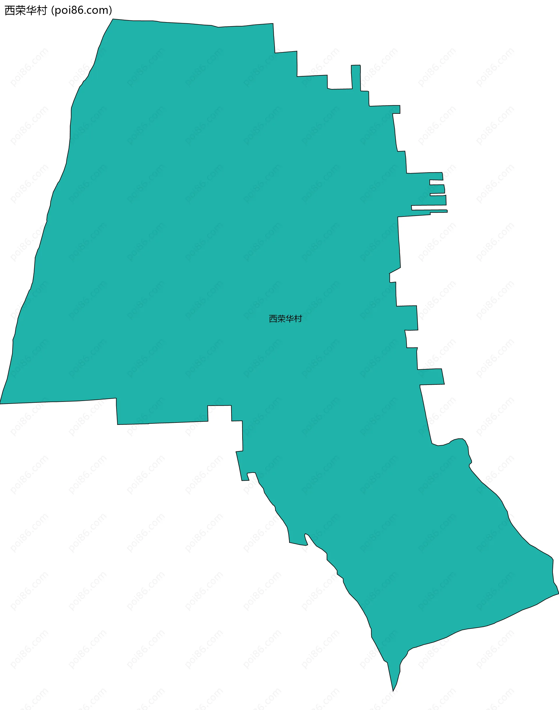 西荣华村边界地图