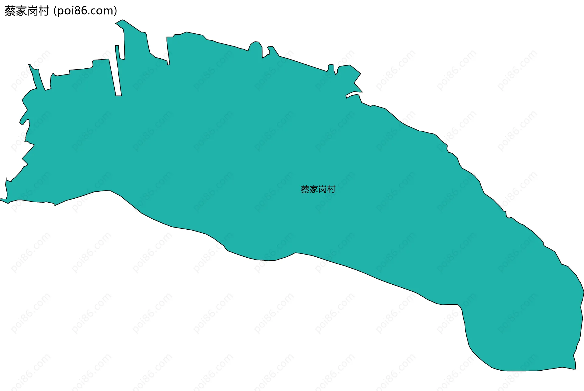 蔡家岗村边界地图