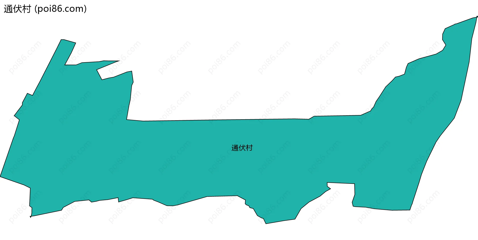 通伏村边界地图