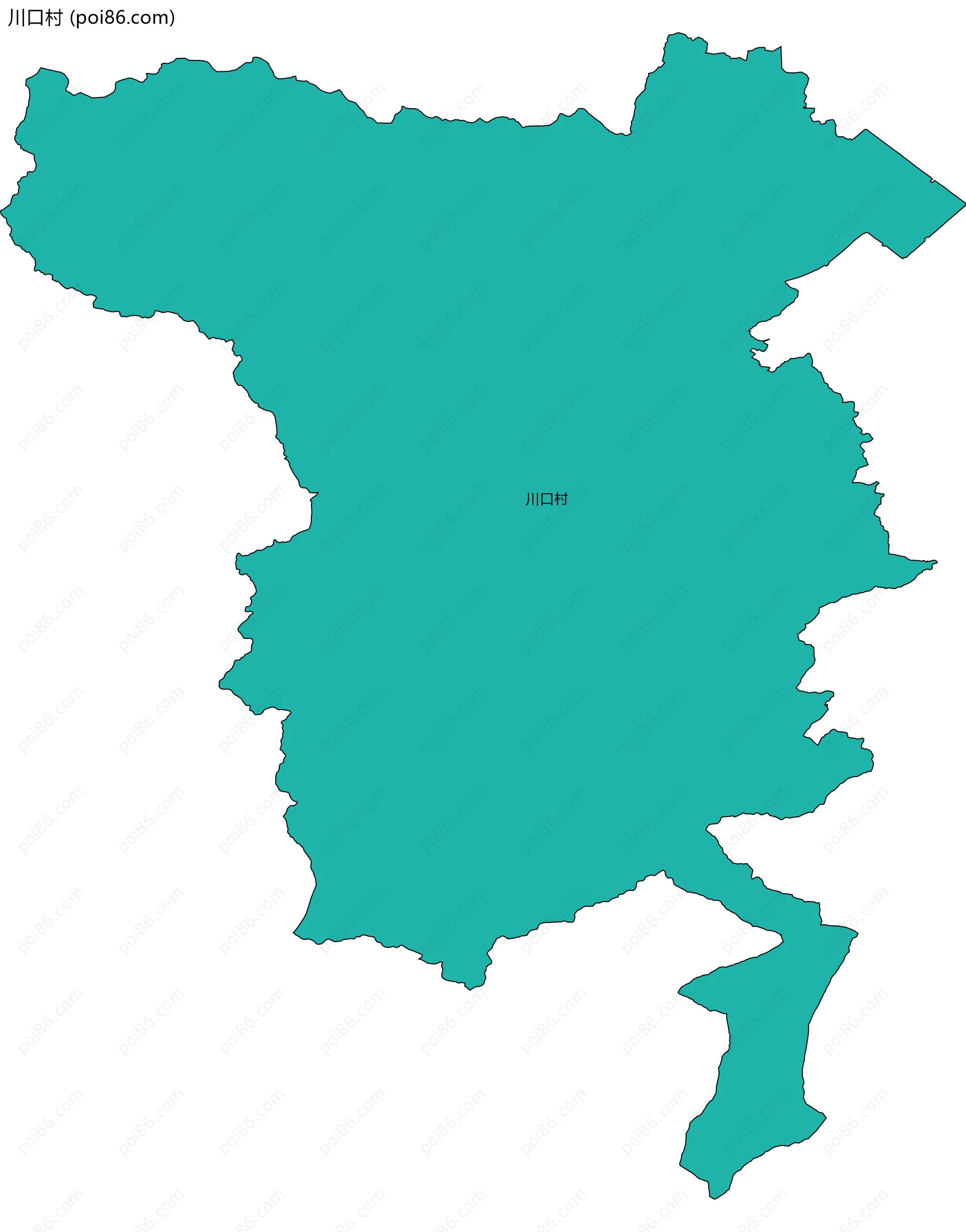 川口村边界地图