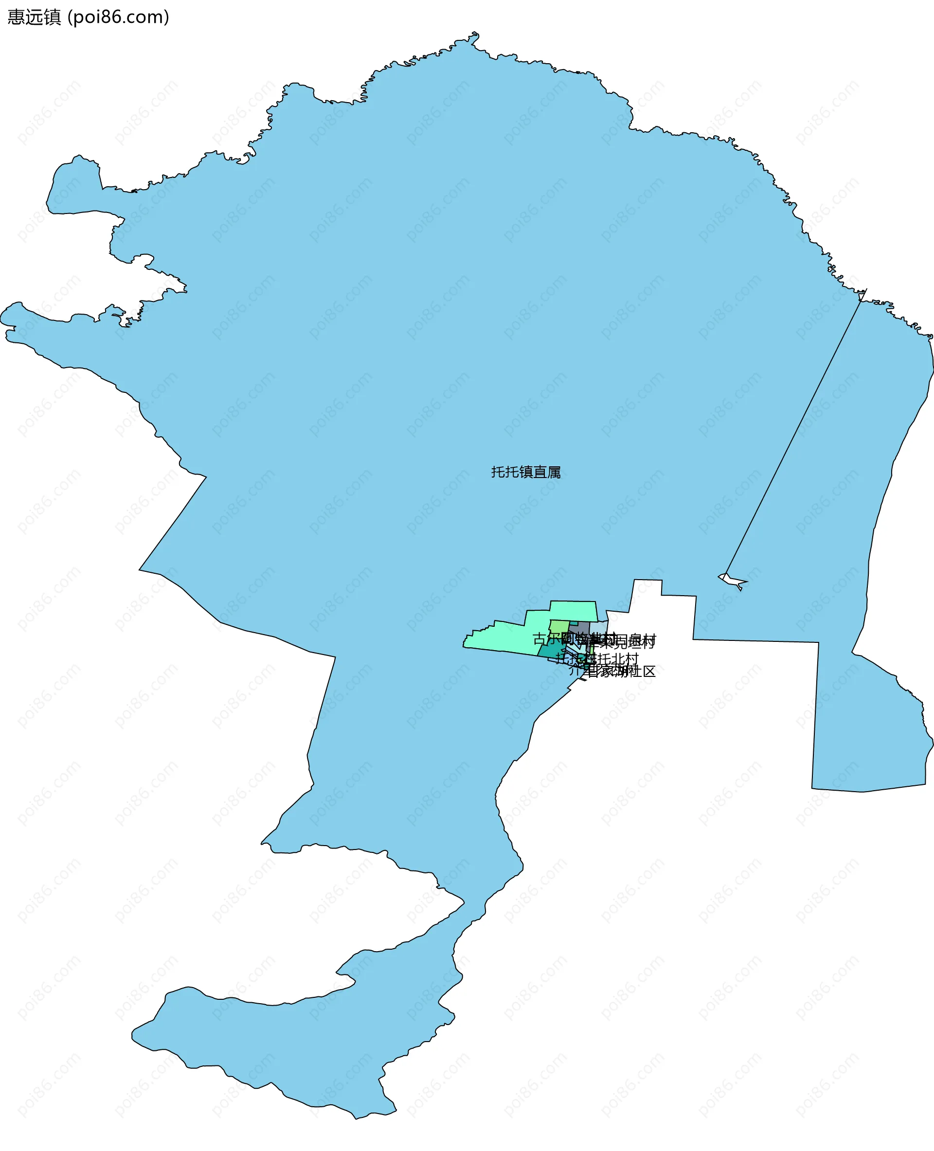 惠远镇边界地图(五级行政区划)