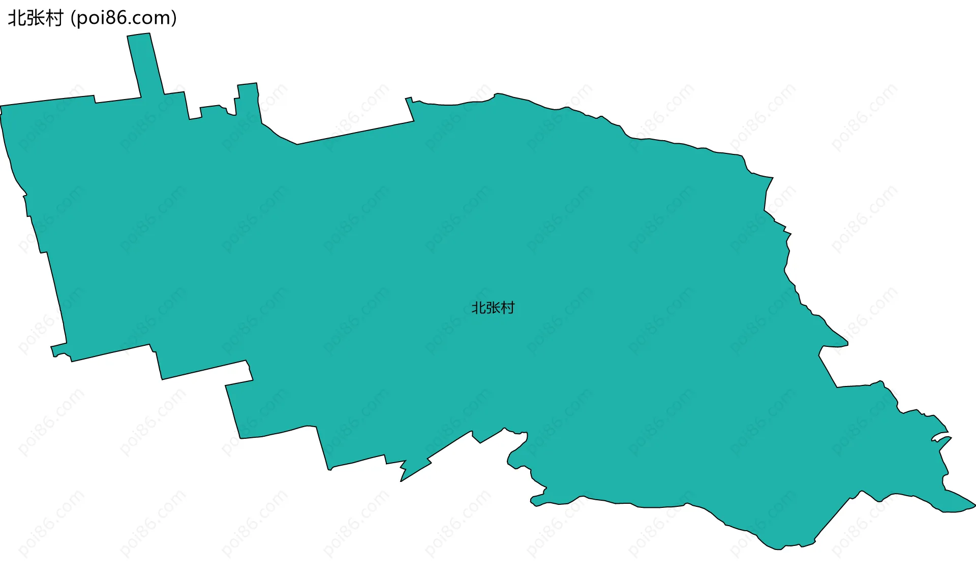 北张村边界地图