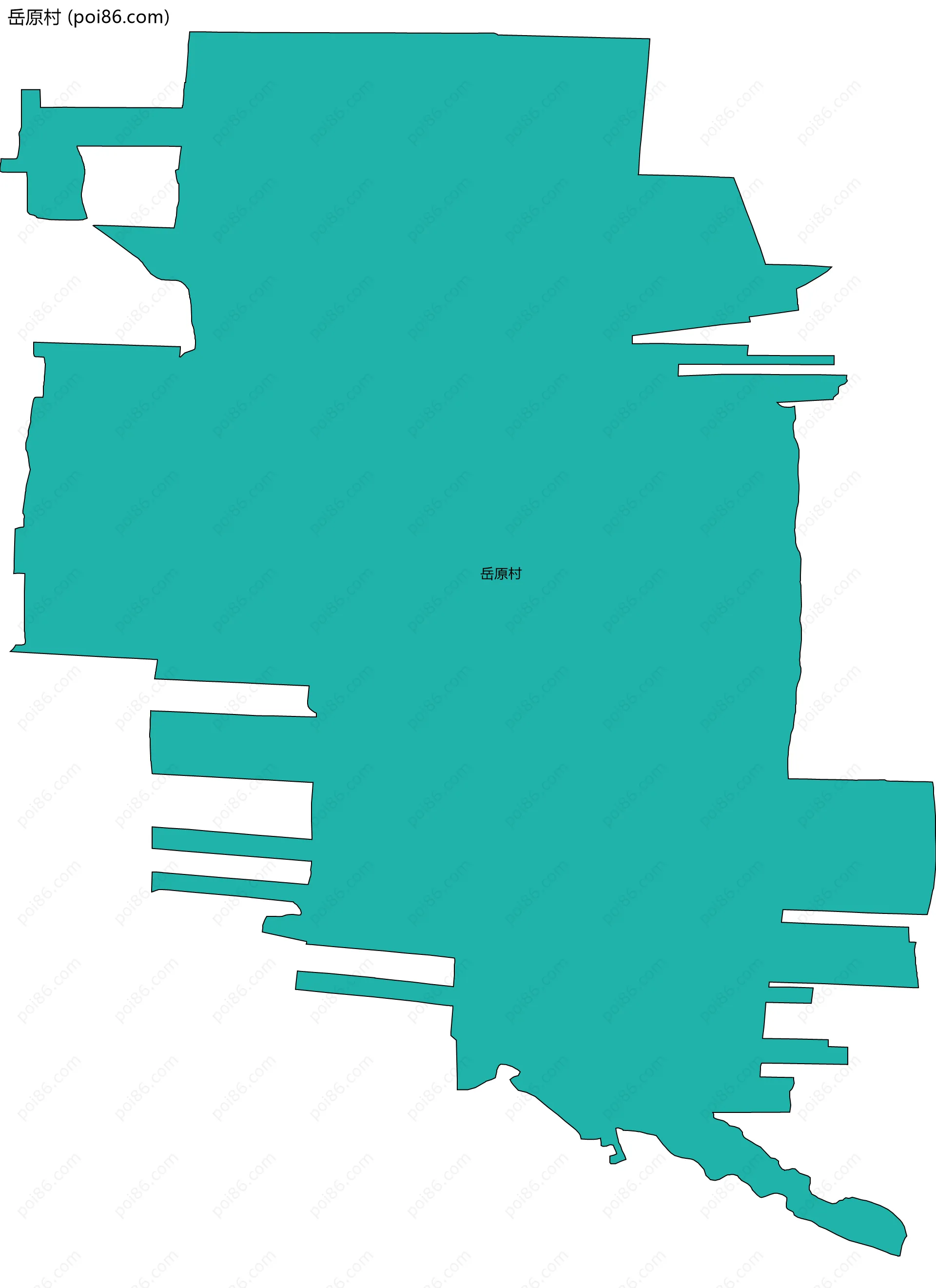 岳原村边界地图