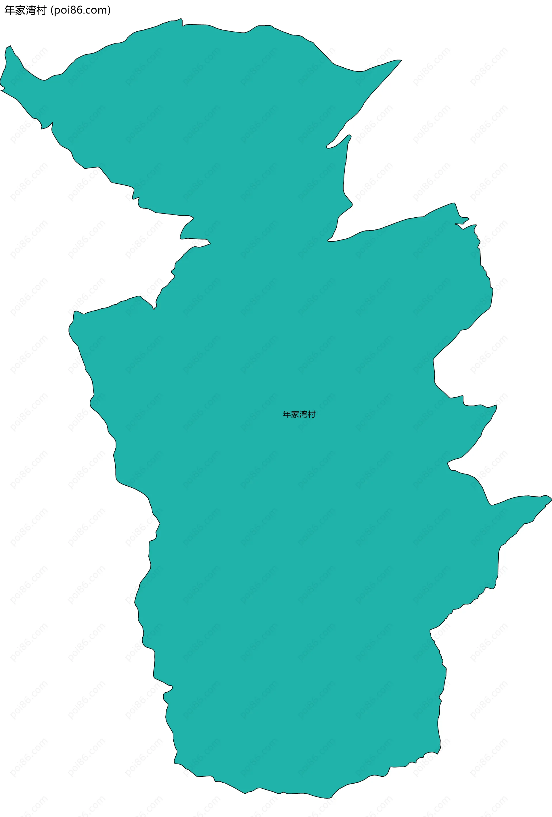 年家湾村边界地图