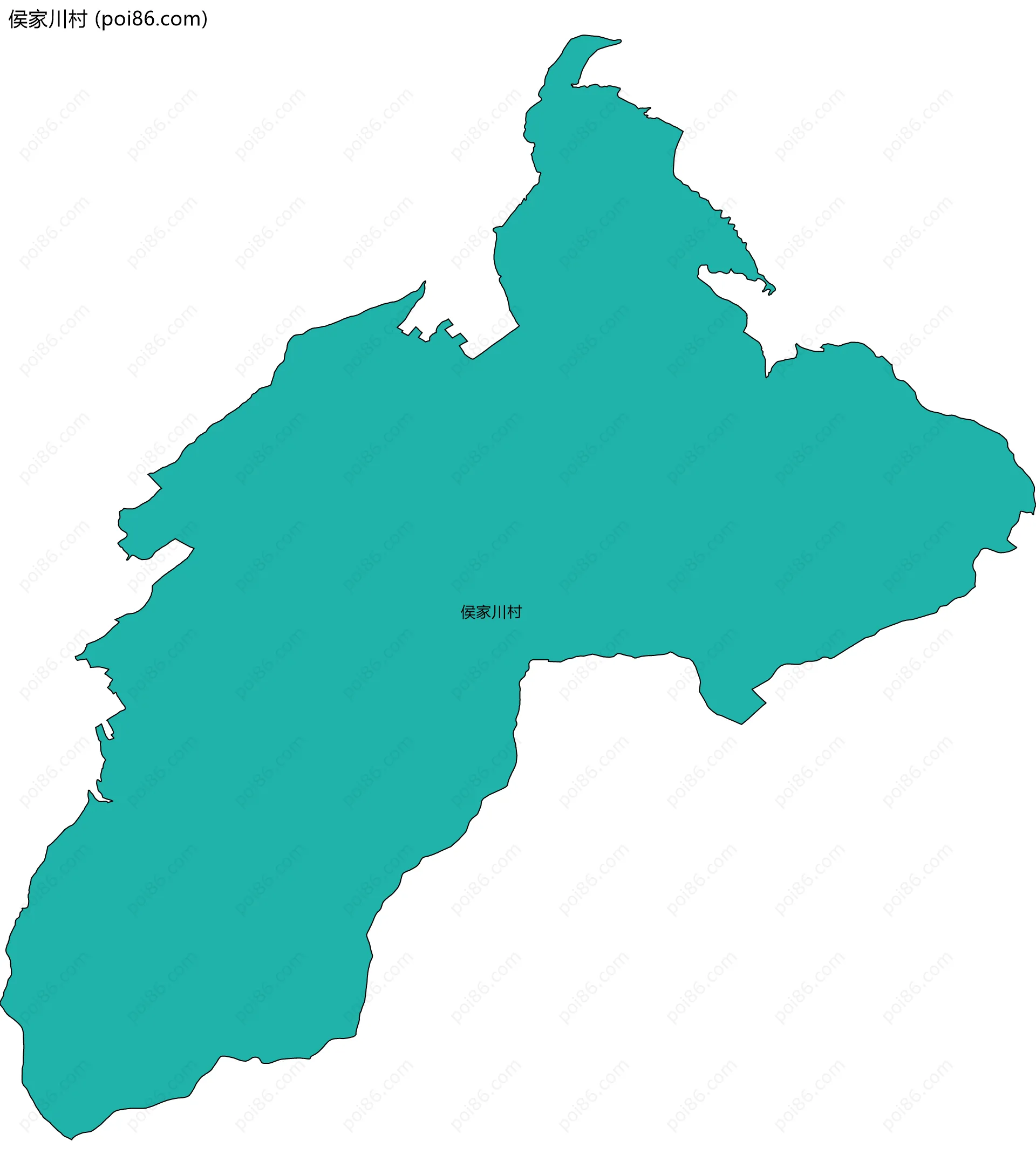 侯家川村边界地图