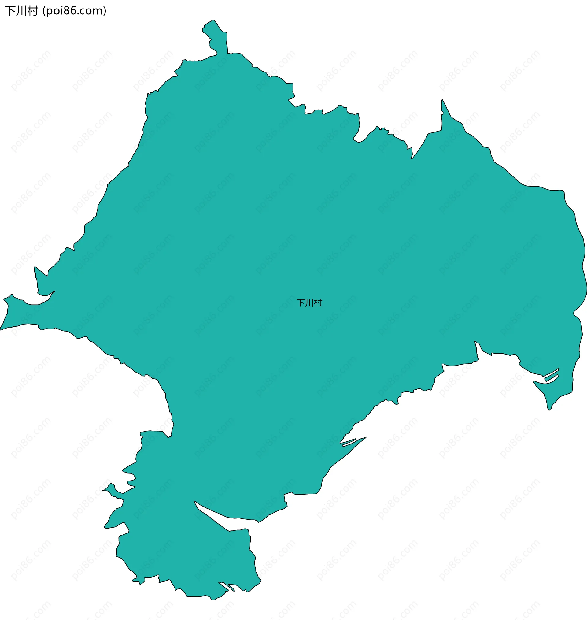 下川村边界地图