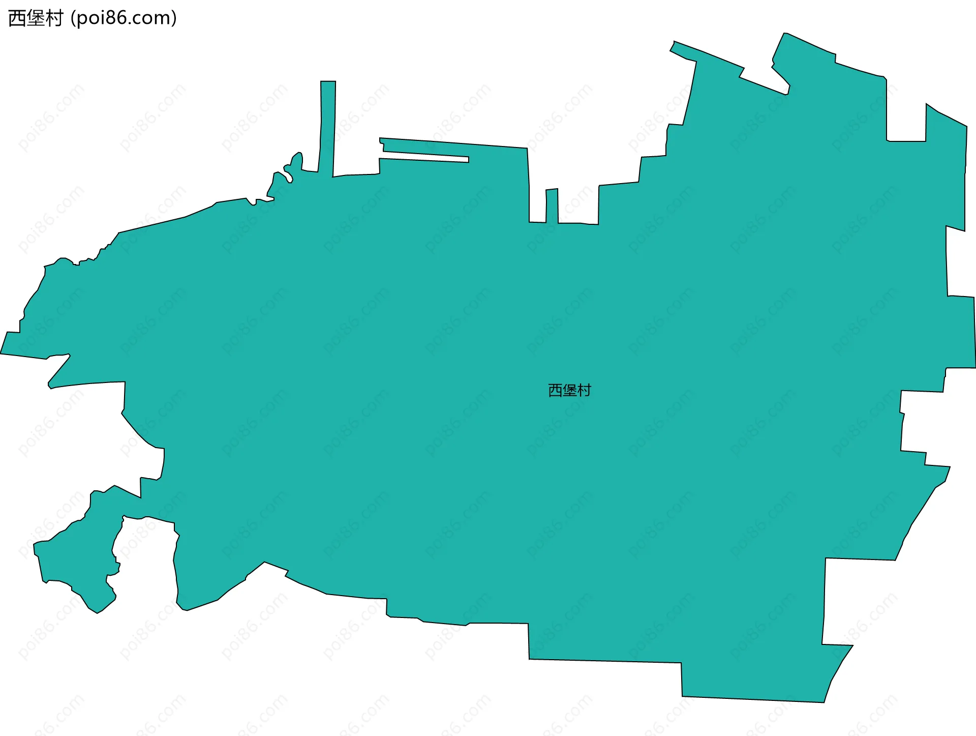 西堡村边界地图