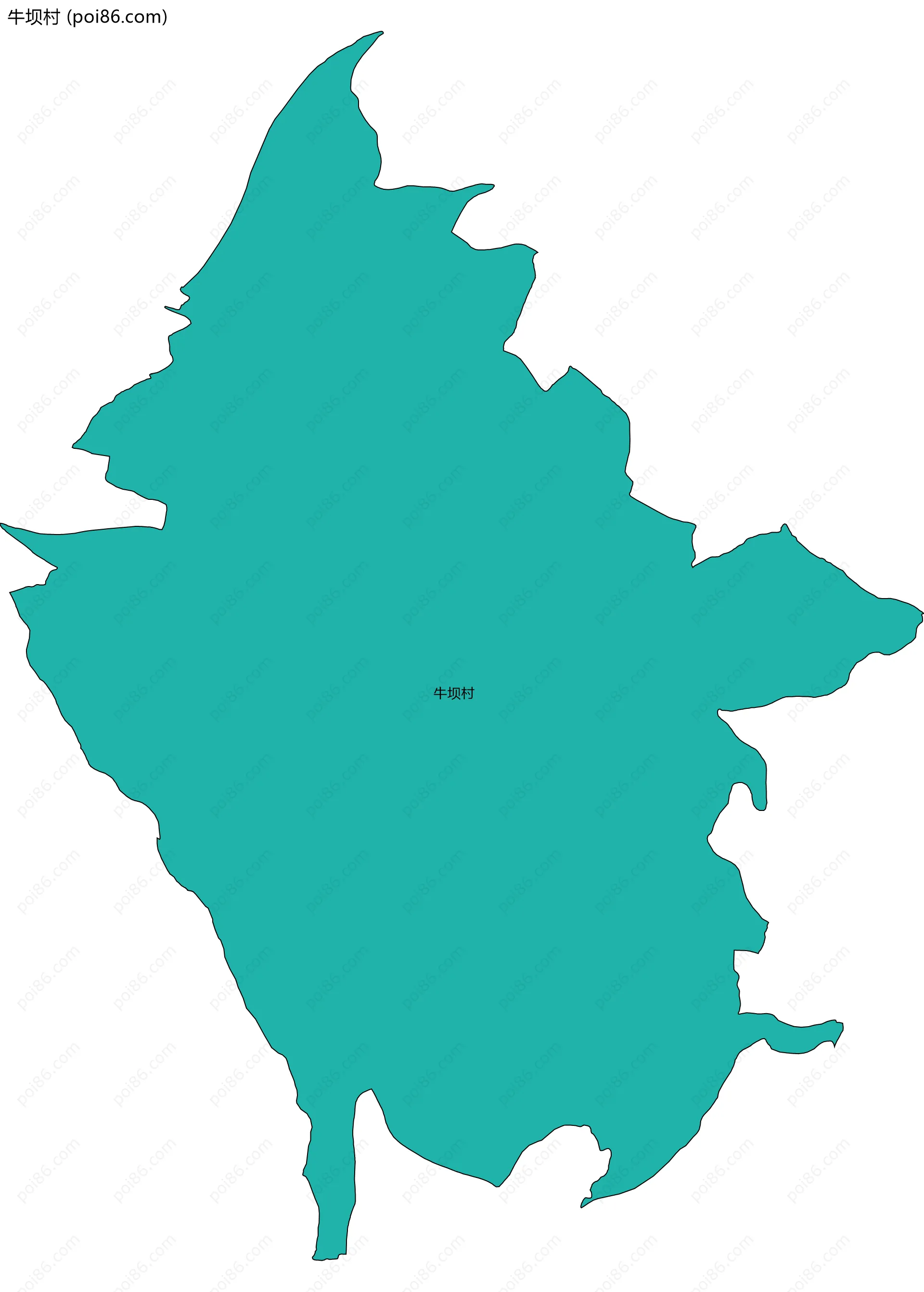 牛坝村边界地图