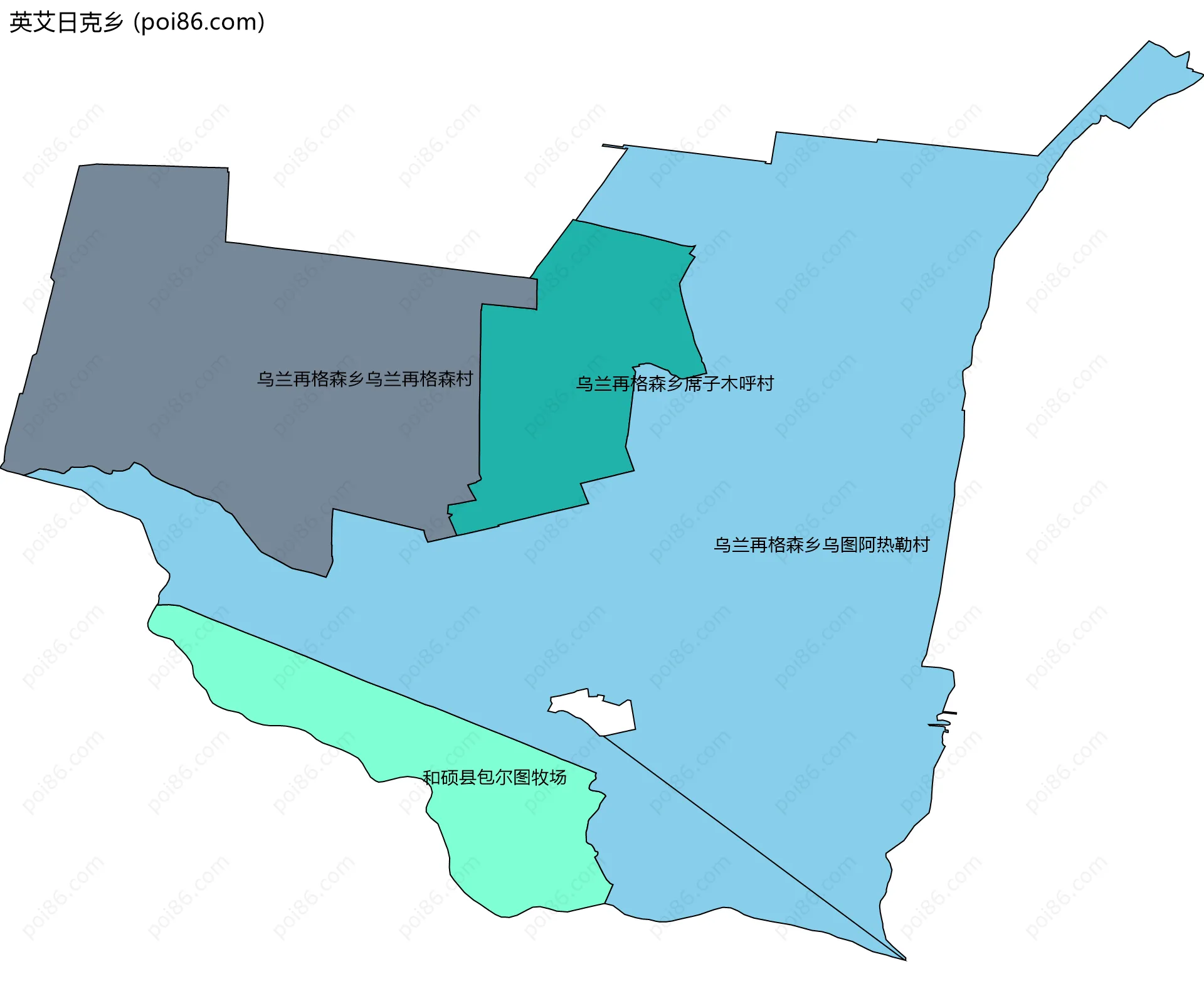 英艾日克乡边界地图(五级行政区划)