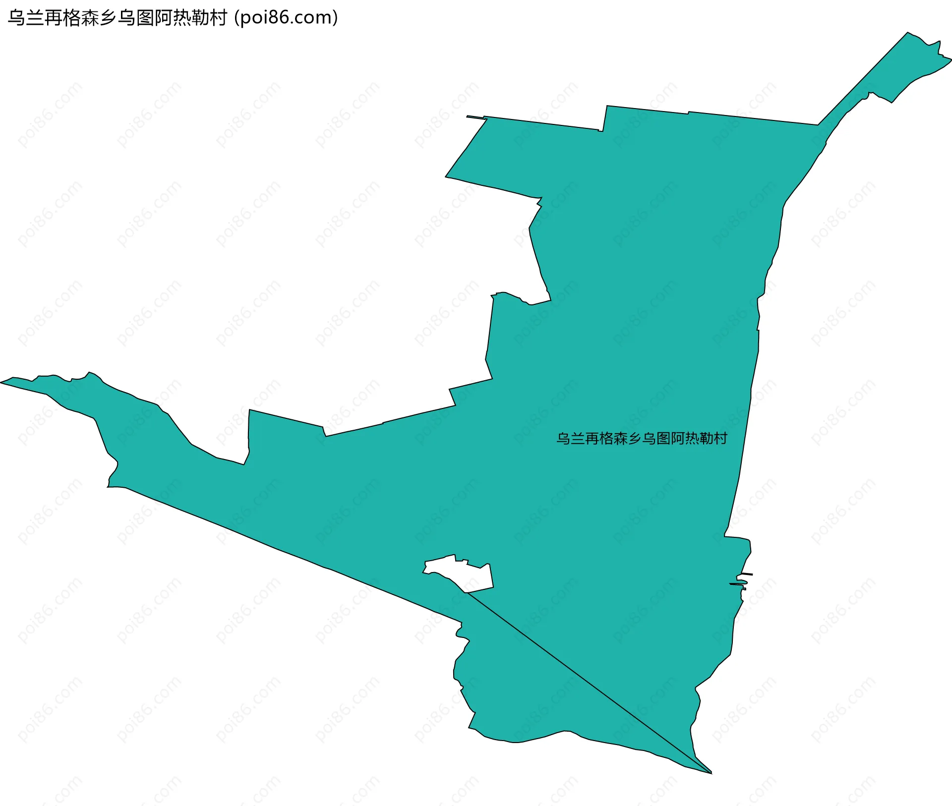 乌兰再格森乡乌图阿热勒村边界地图