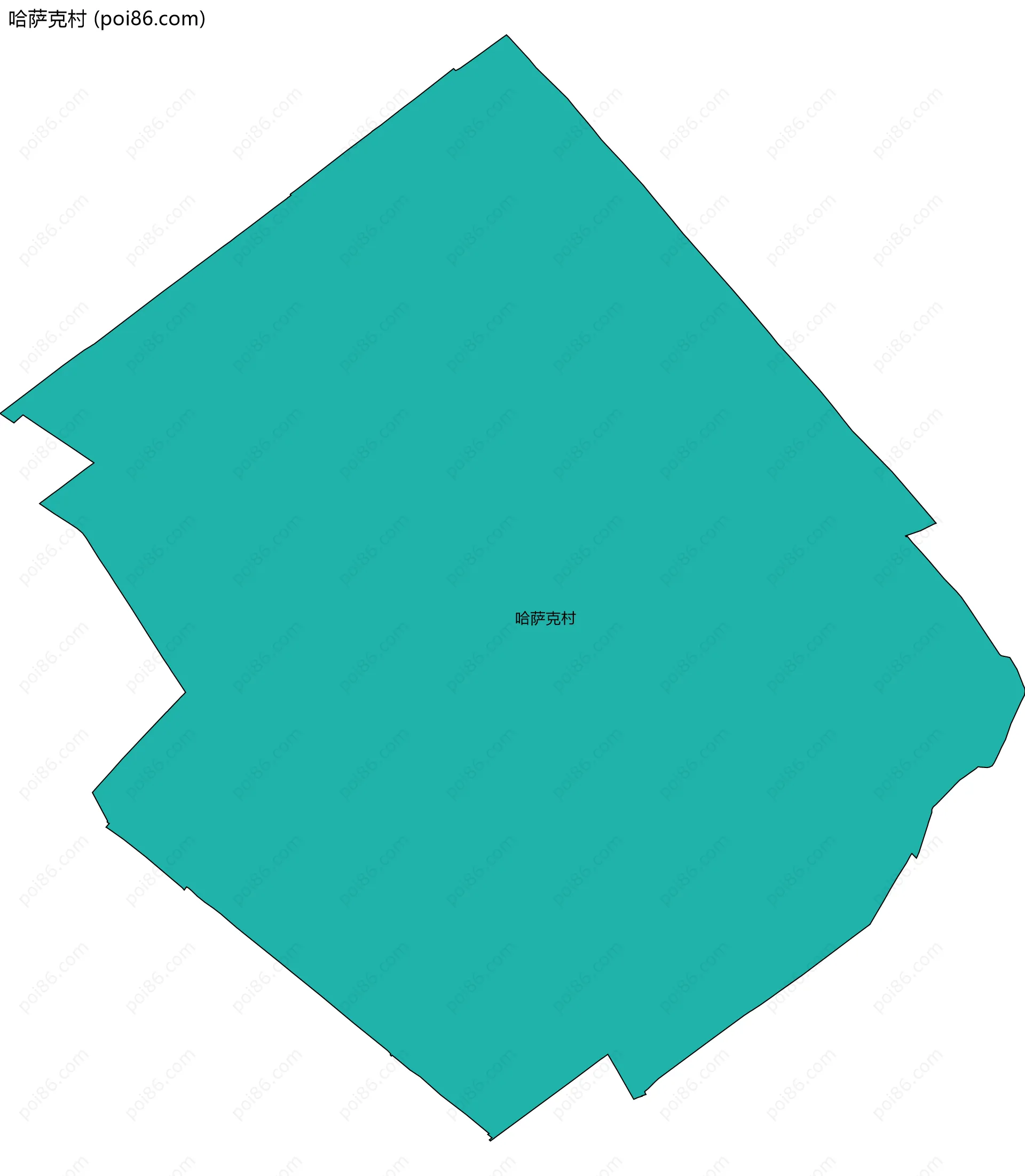 哈萨克村边界地图