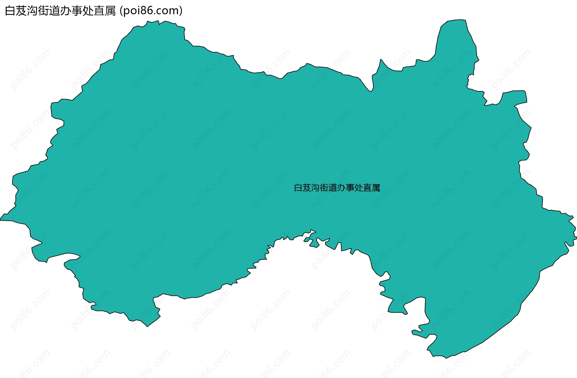 白芨沟街道办事处直属边界地图