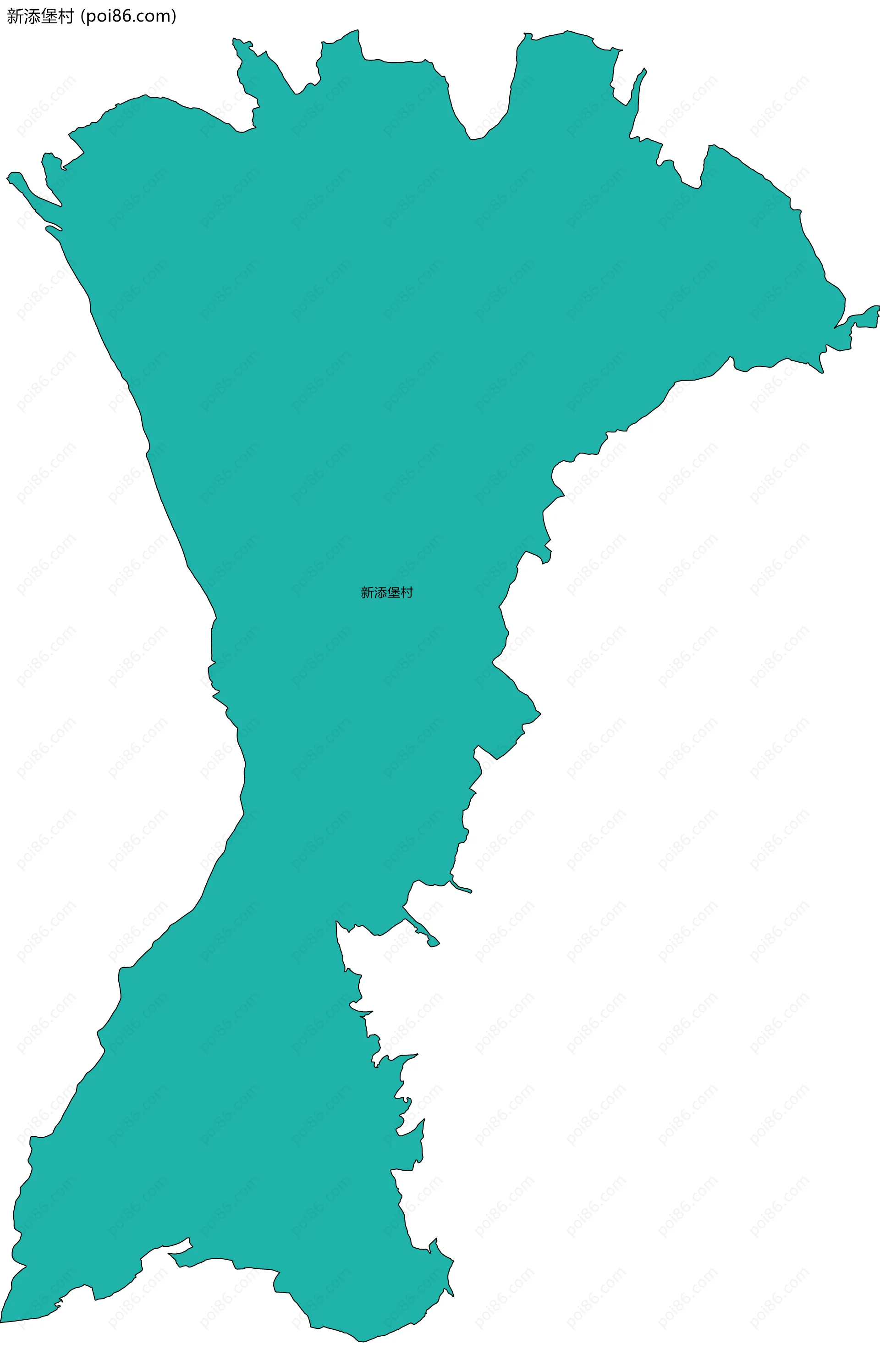 新添堡村边界地图