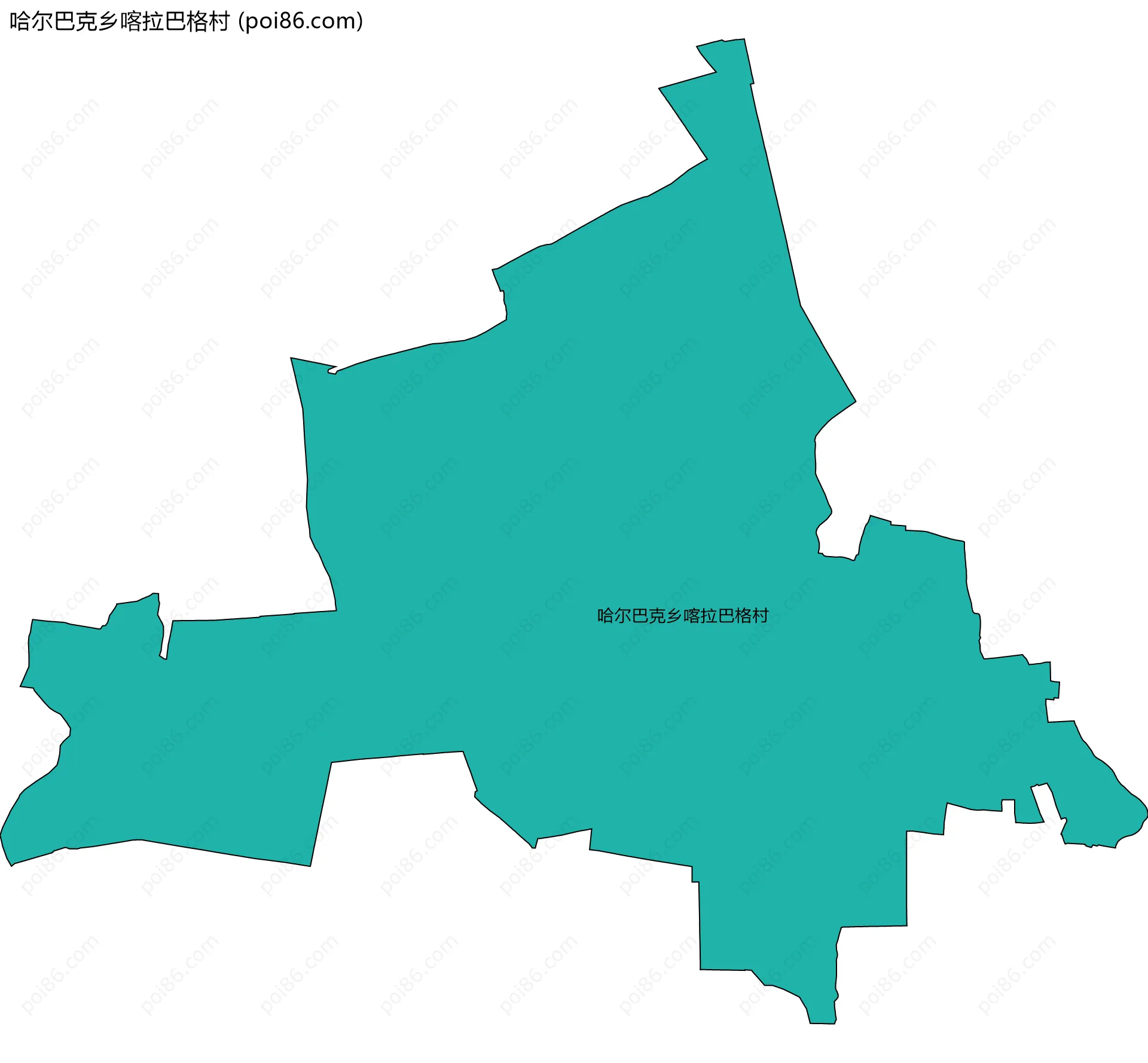 哈尔巴克乡喀拉巴格村边界地图