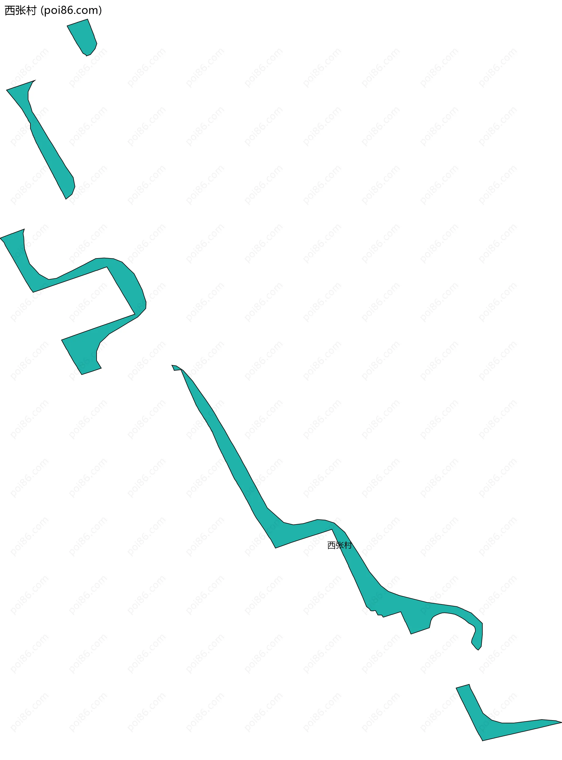 西张村边界地图