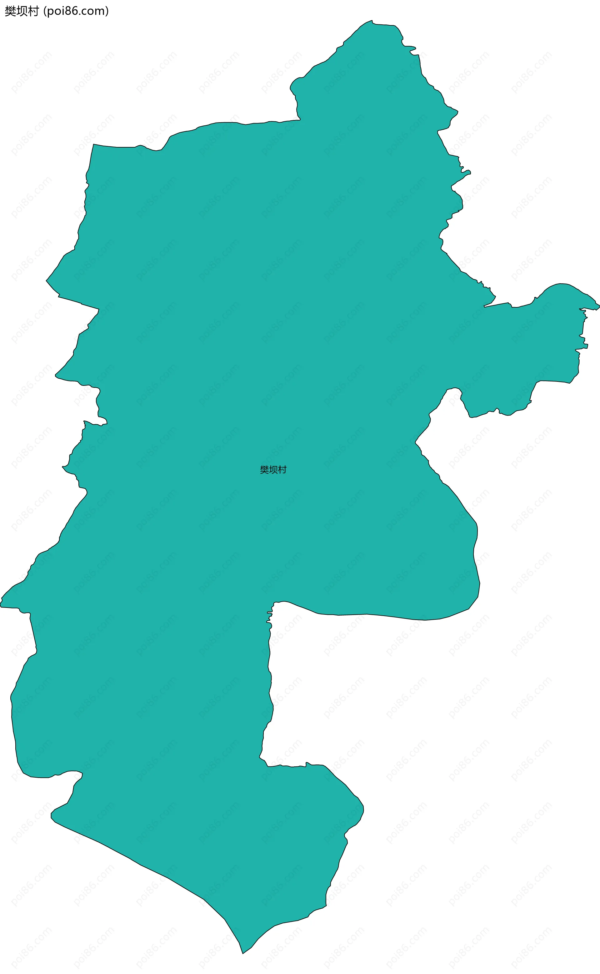 樊坝村边界地图