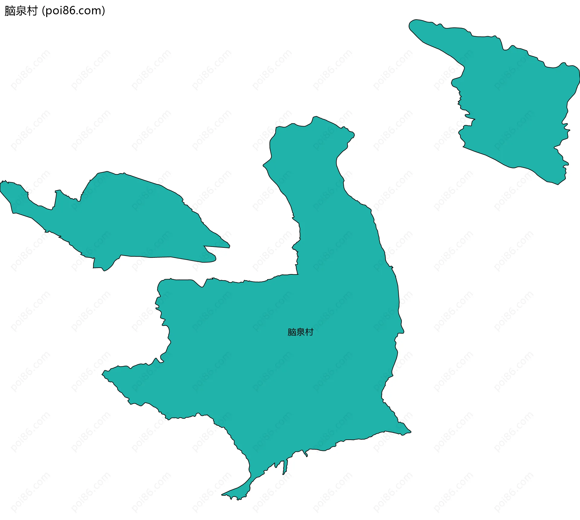 脑泉村边界地图