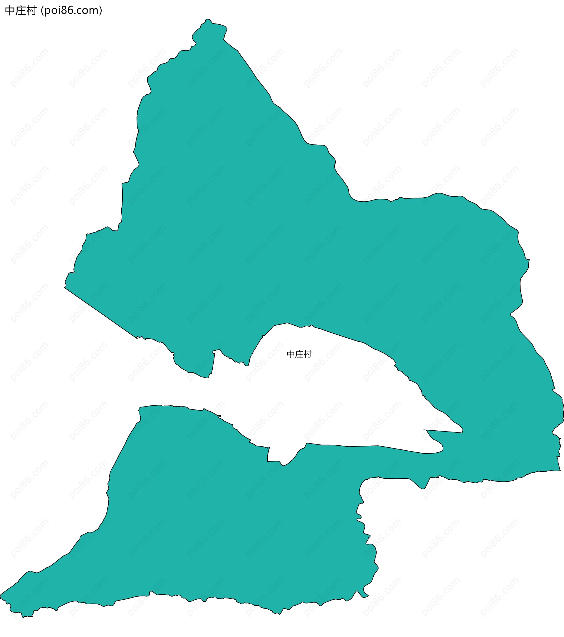 中庄村边界地图