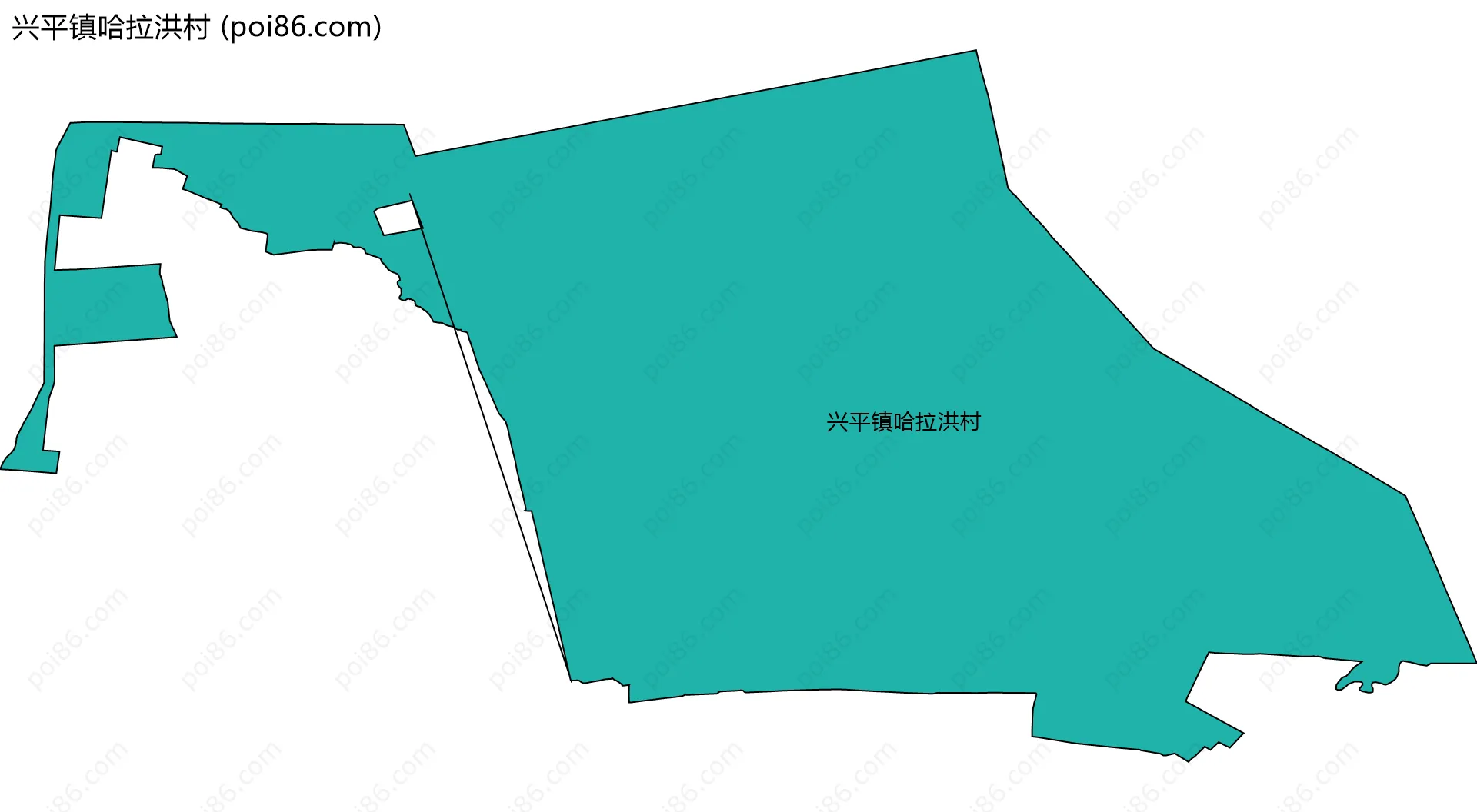 兴平镇哈拉洪村边界地图