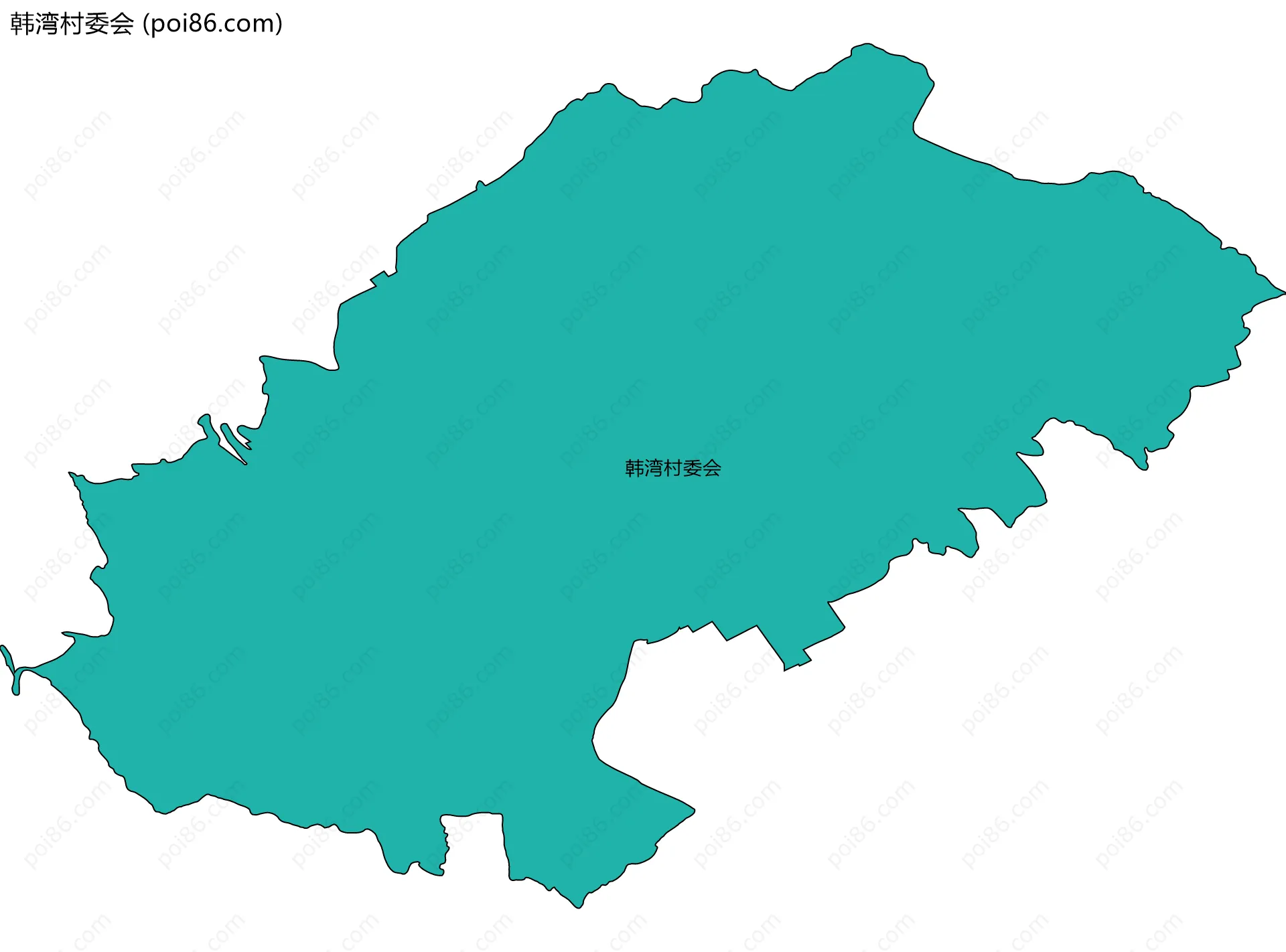韩湾村委会边界地图