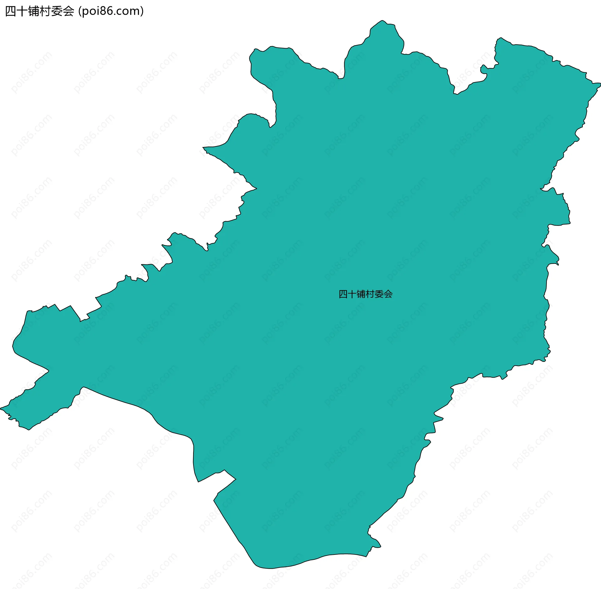 四十铺村委会边界地图