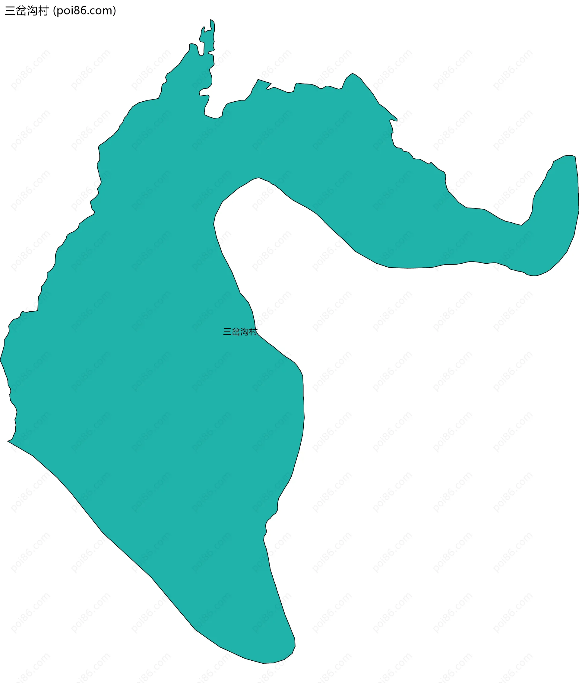 三岔沟村边界地图
