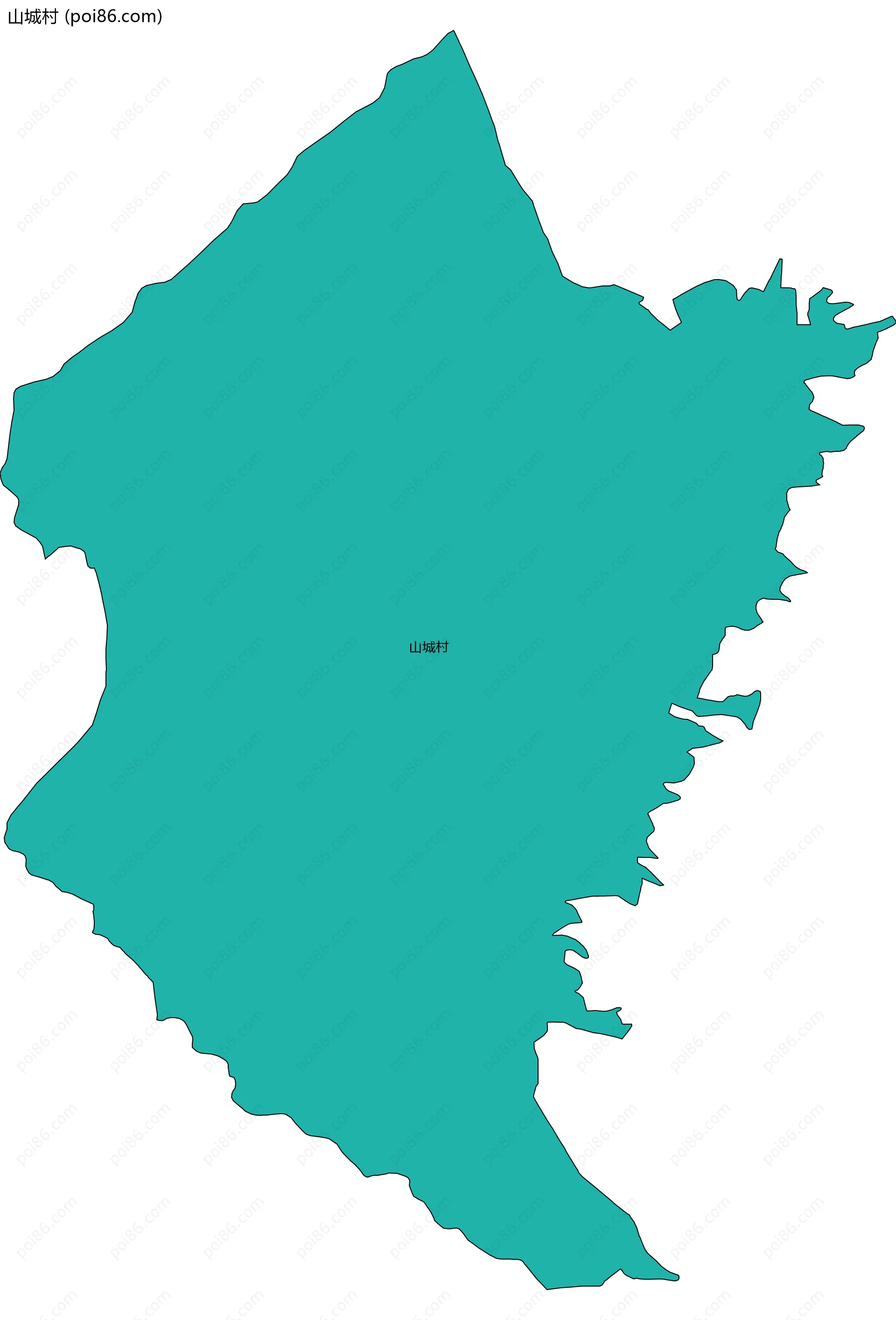 山城村边界地图