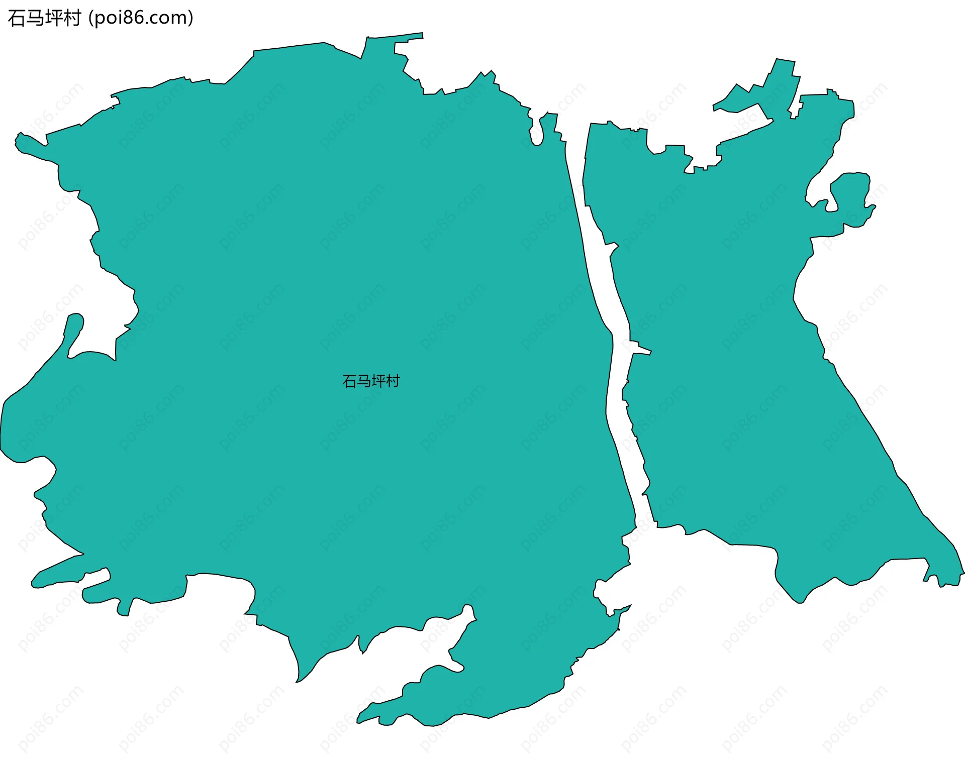 石马坪村边界地图