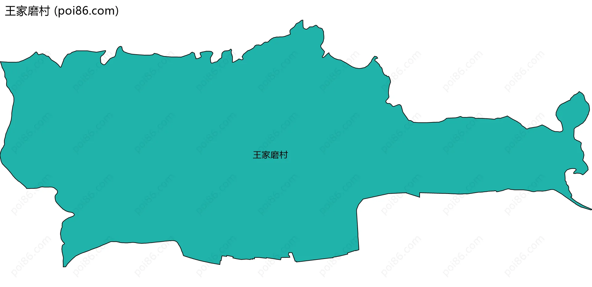 王家磨村边界地图