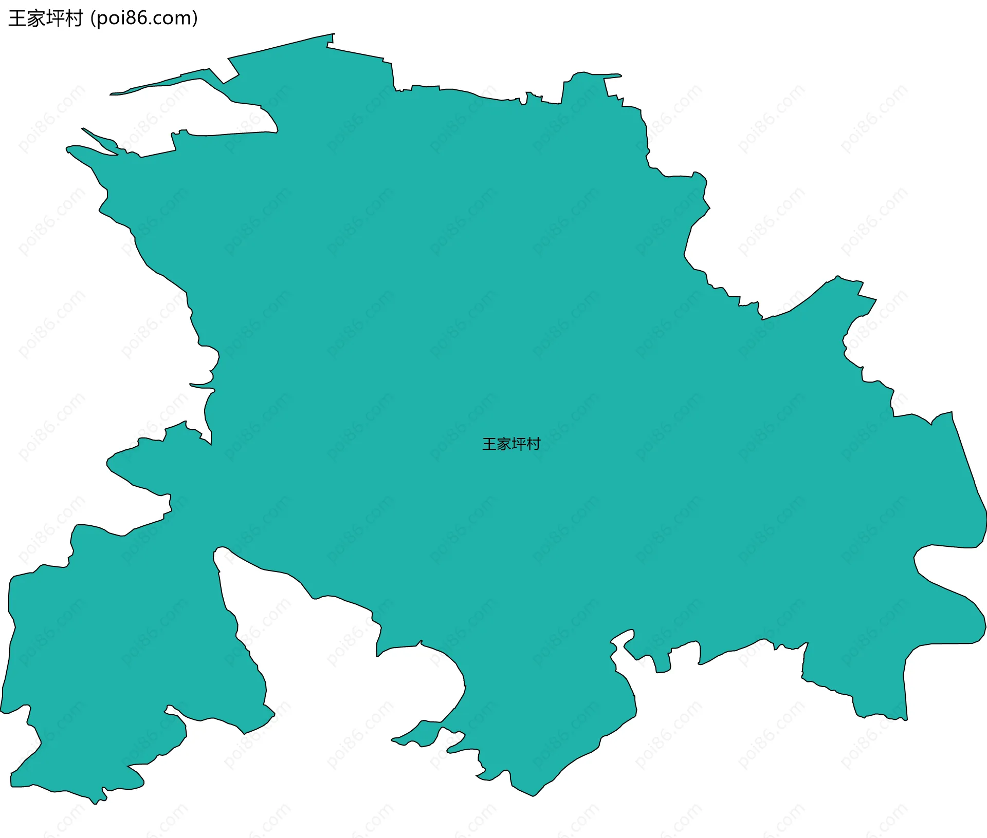 王家坪村边界地图
