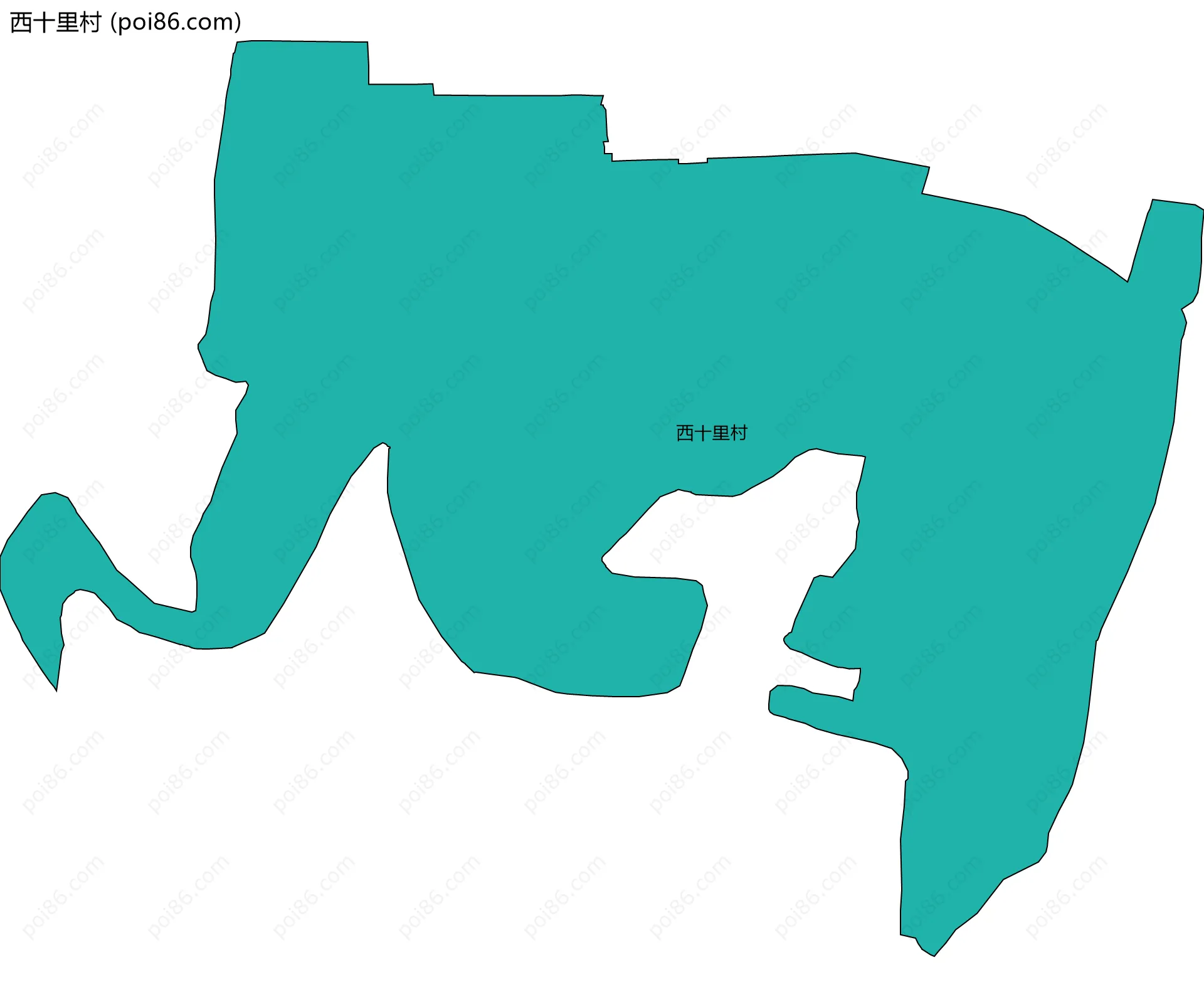 西十里村边界地图