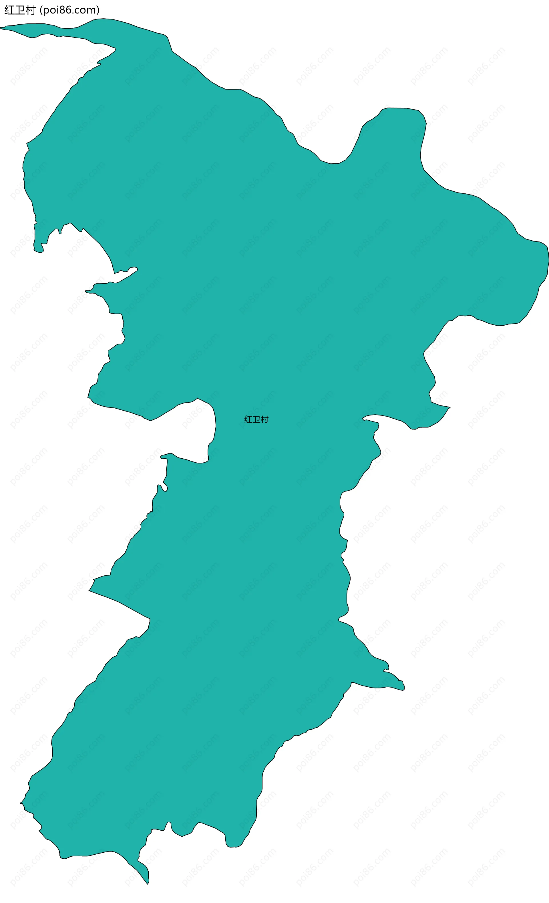 红卫村边界地图