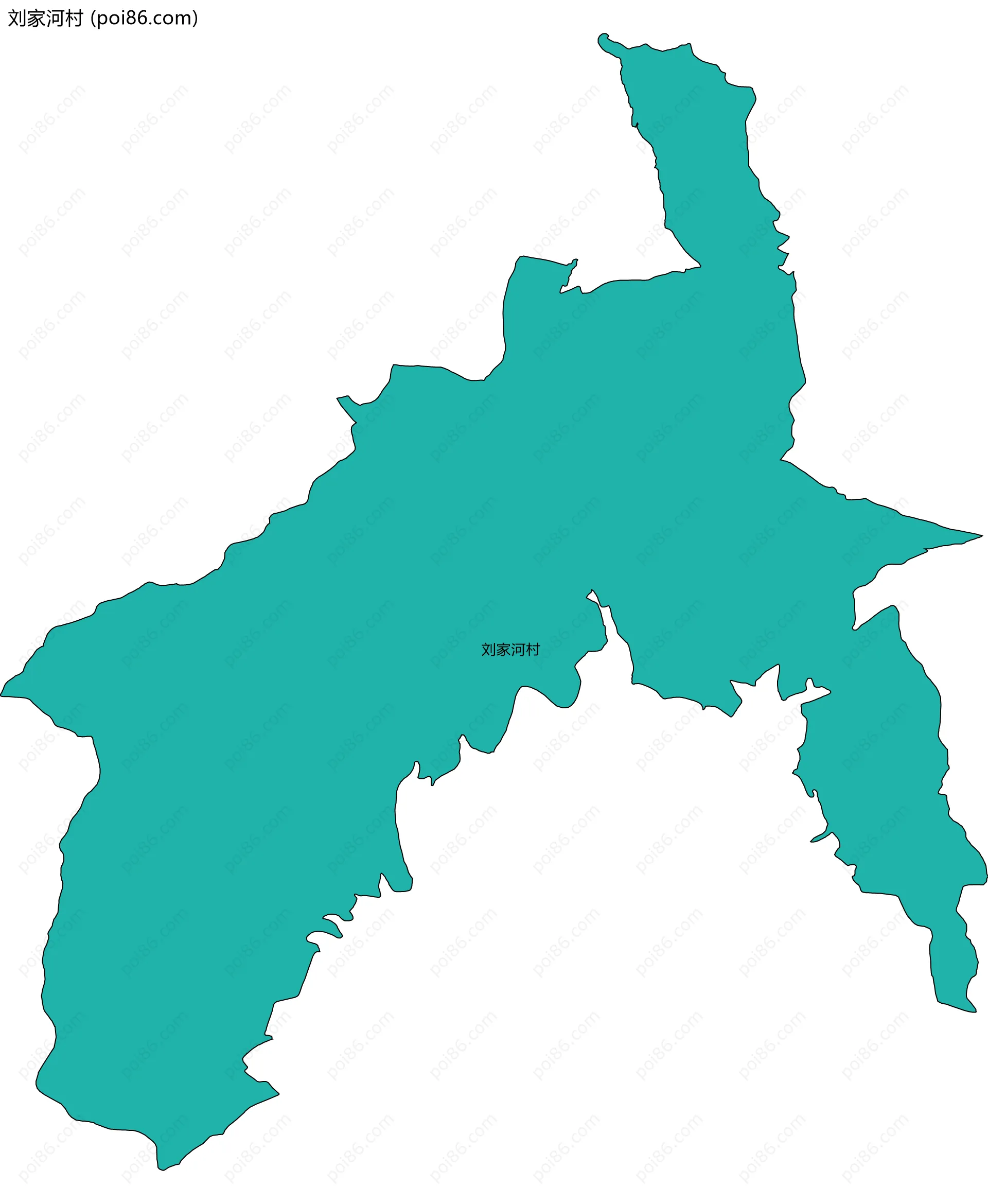 刘家河村边界地图