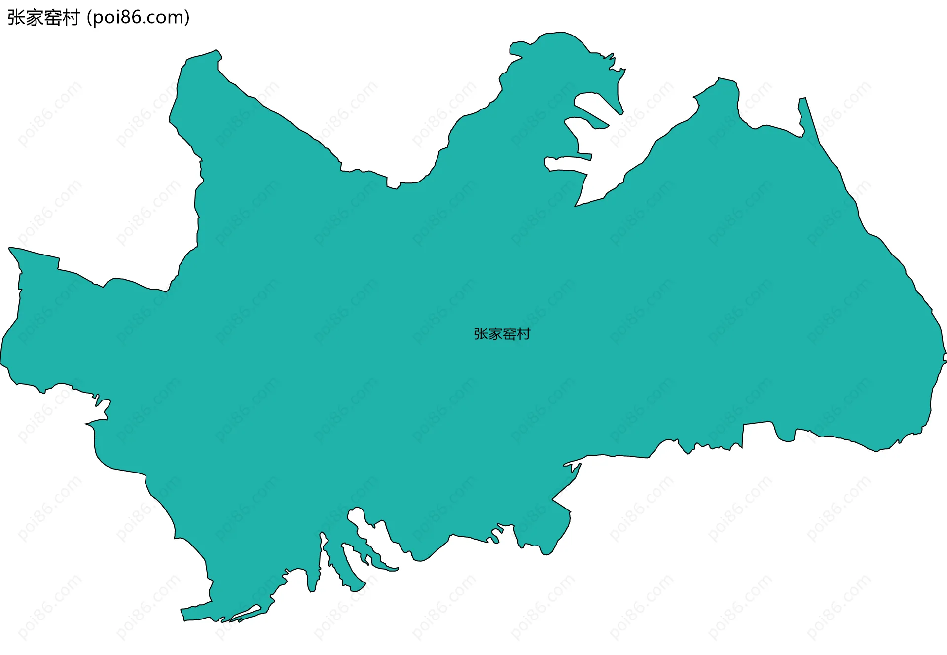 张家窑村边界地图