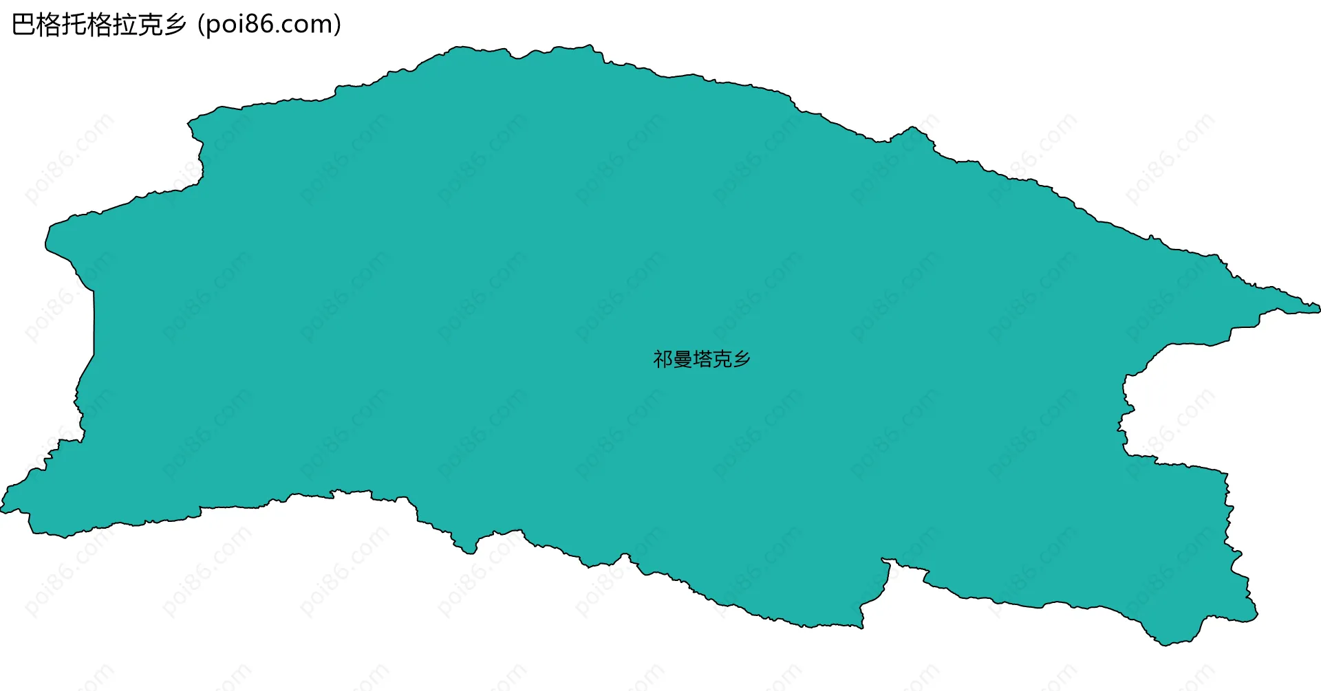 巴格托格拉克乡边界地图(五级行政区划)